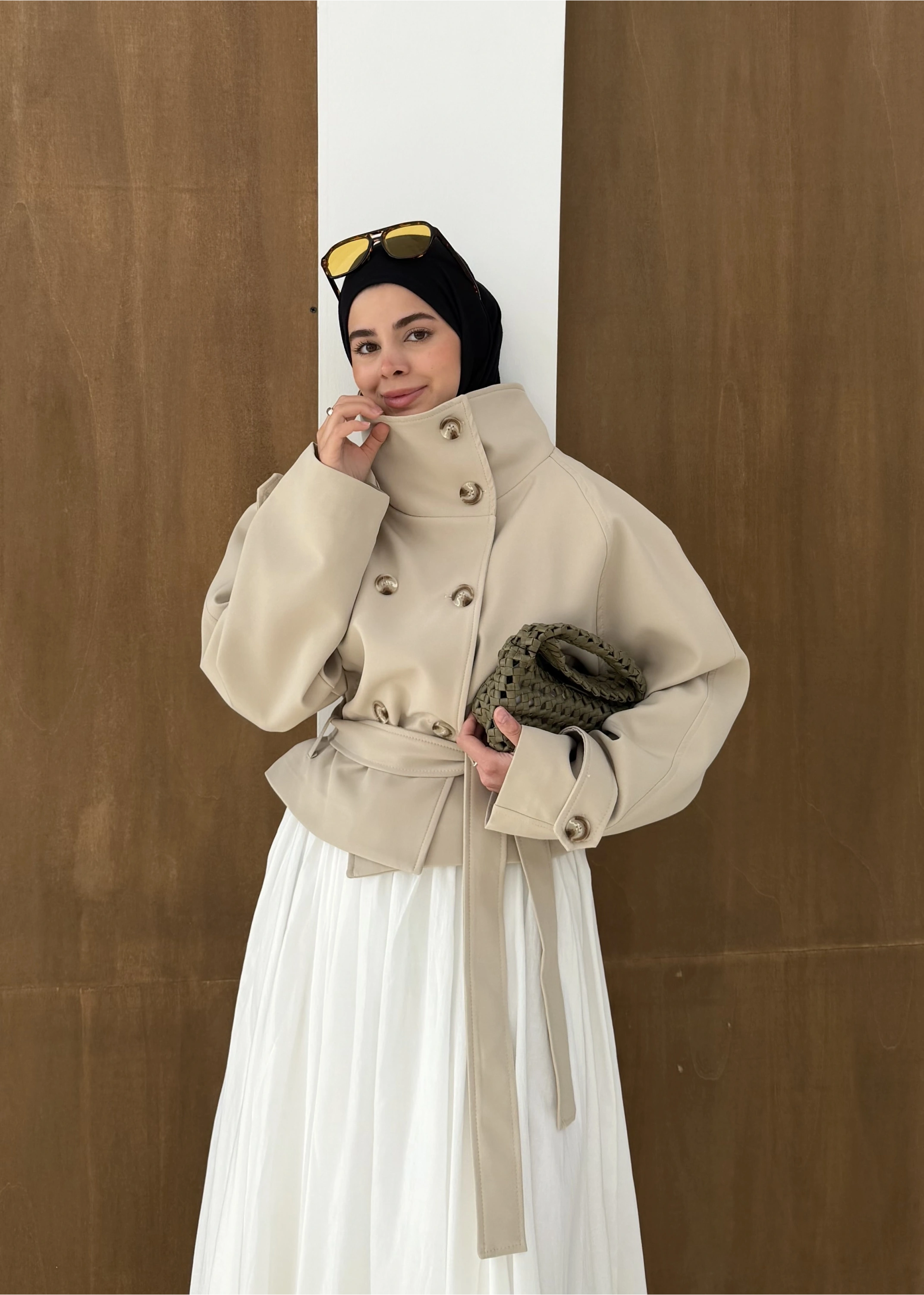 5013 HT DİK YAKA TRENÇ bej