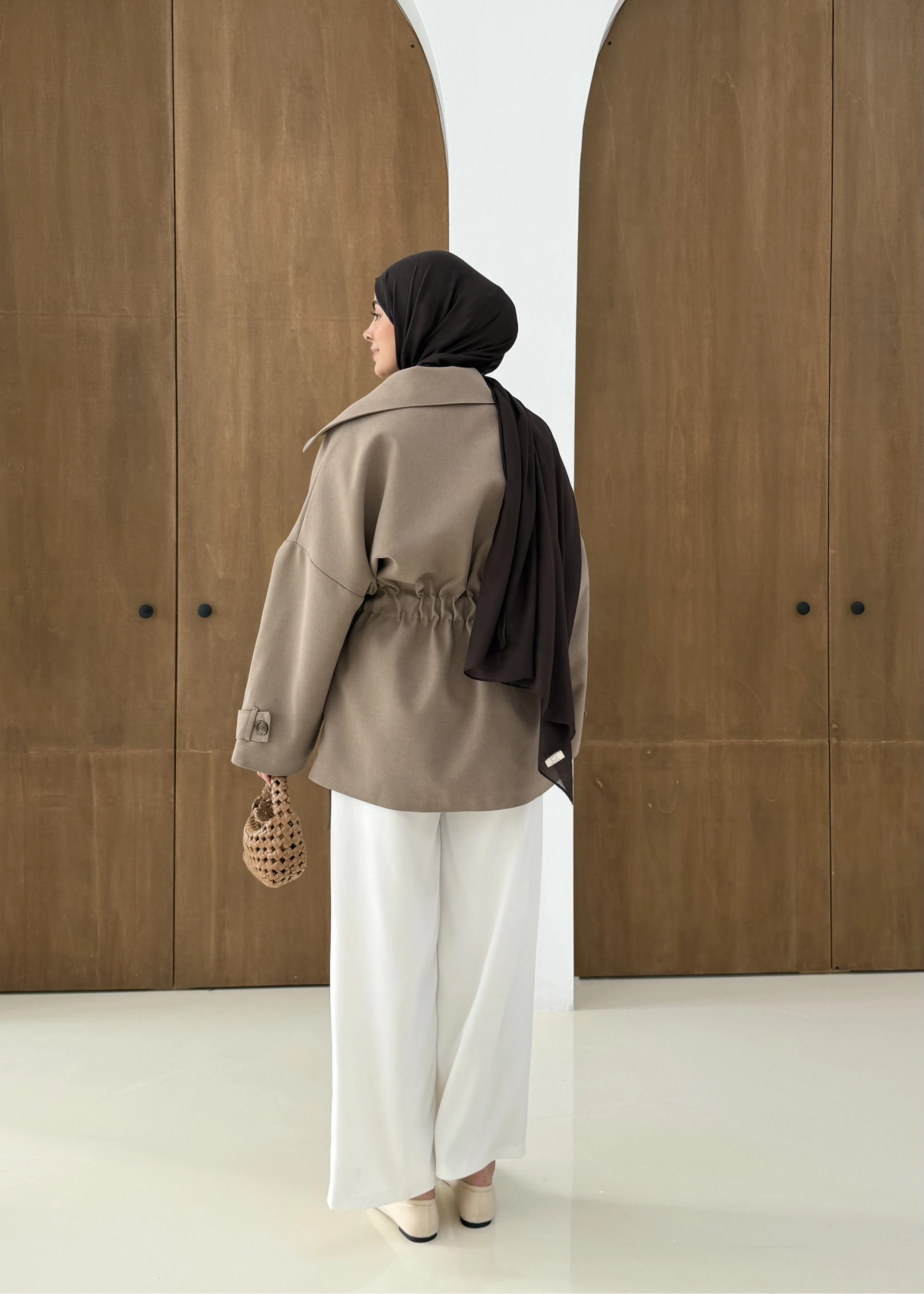 7658 BEL LASTİK TRENÇ VİZON