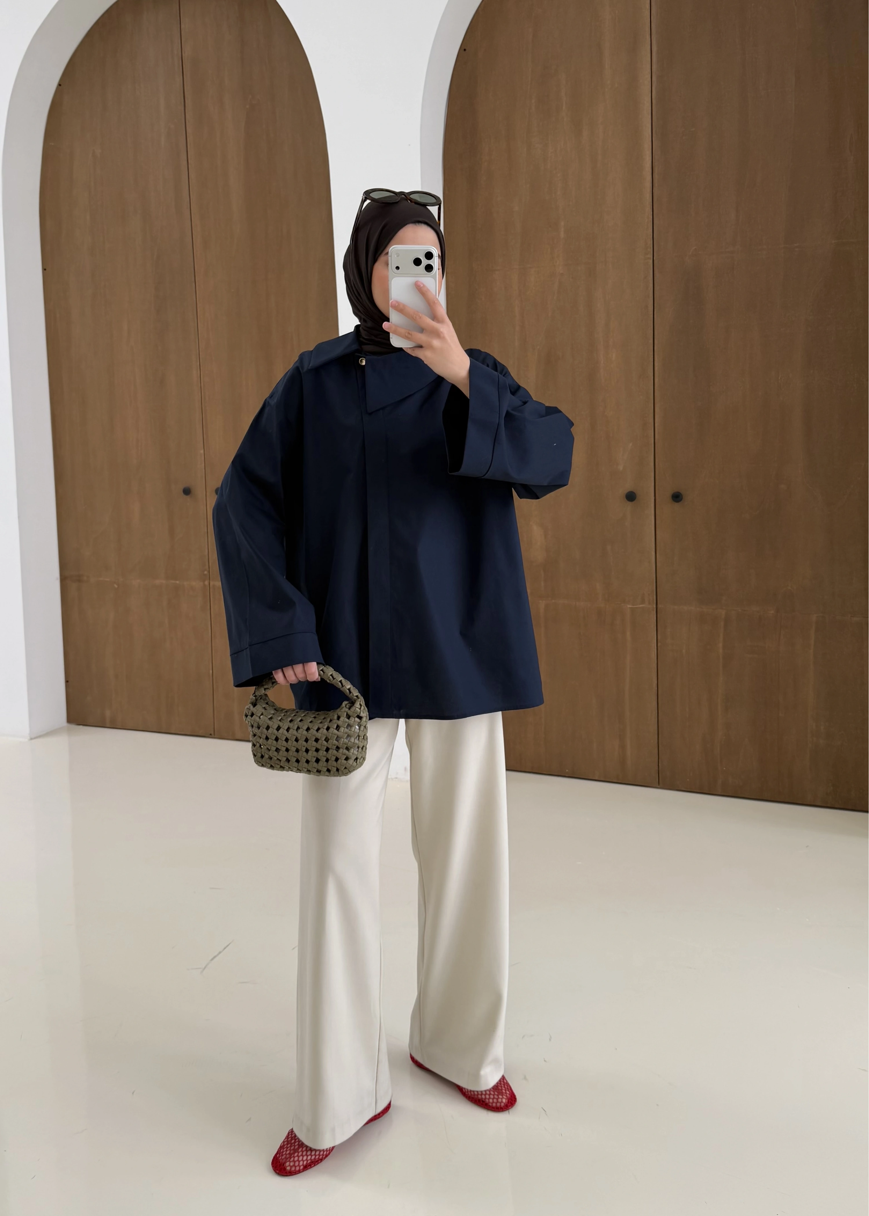 5419 ASİMETRİK YAKA GÖMLEK LACİVERT