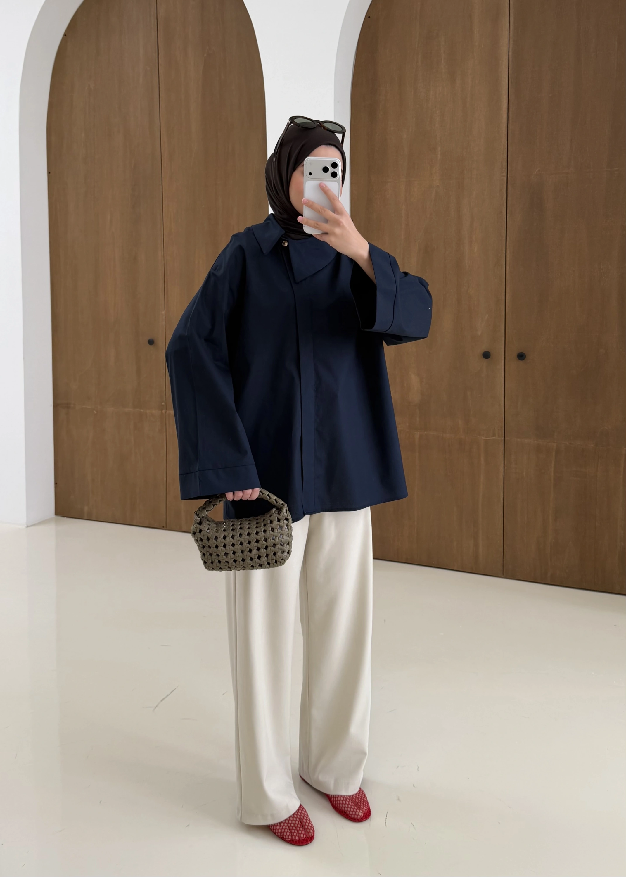 5419 ASİMETRİK YAKA GÖMLEK LACİVERT