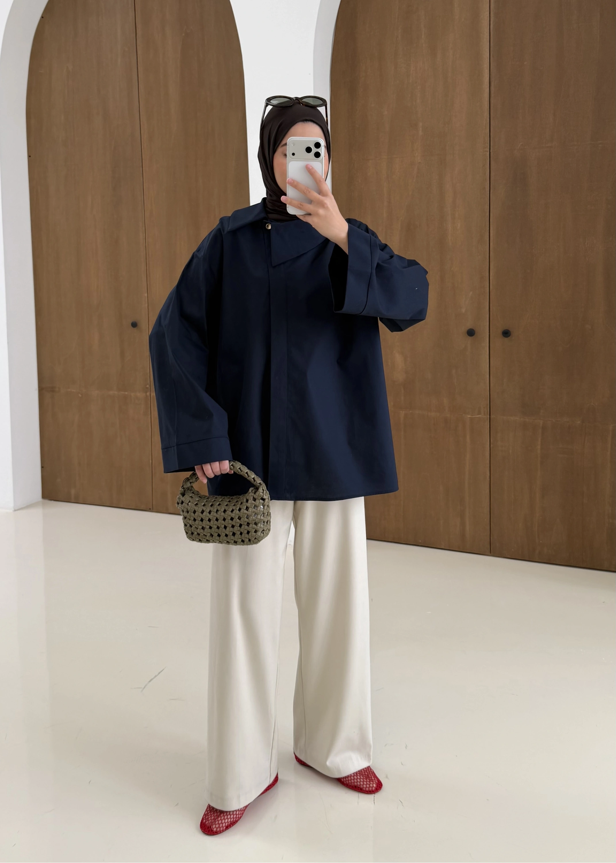 5419 ASİMETRİK YAKA GÖMLEK LACİVERT