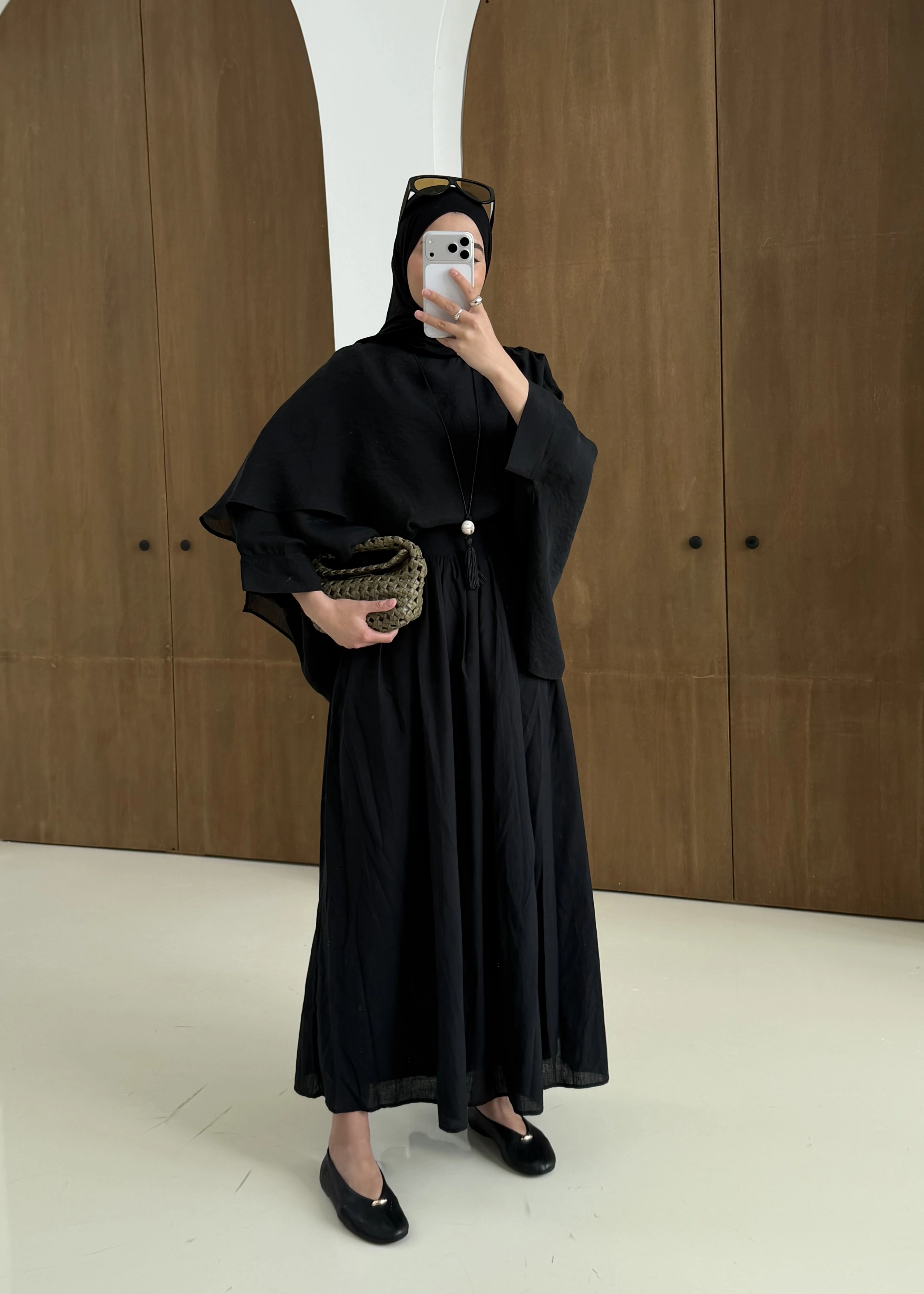 2926 KETEN BÜZGÜLÜ YÜKSEK BEL ETEK siyah