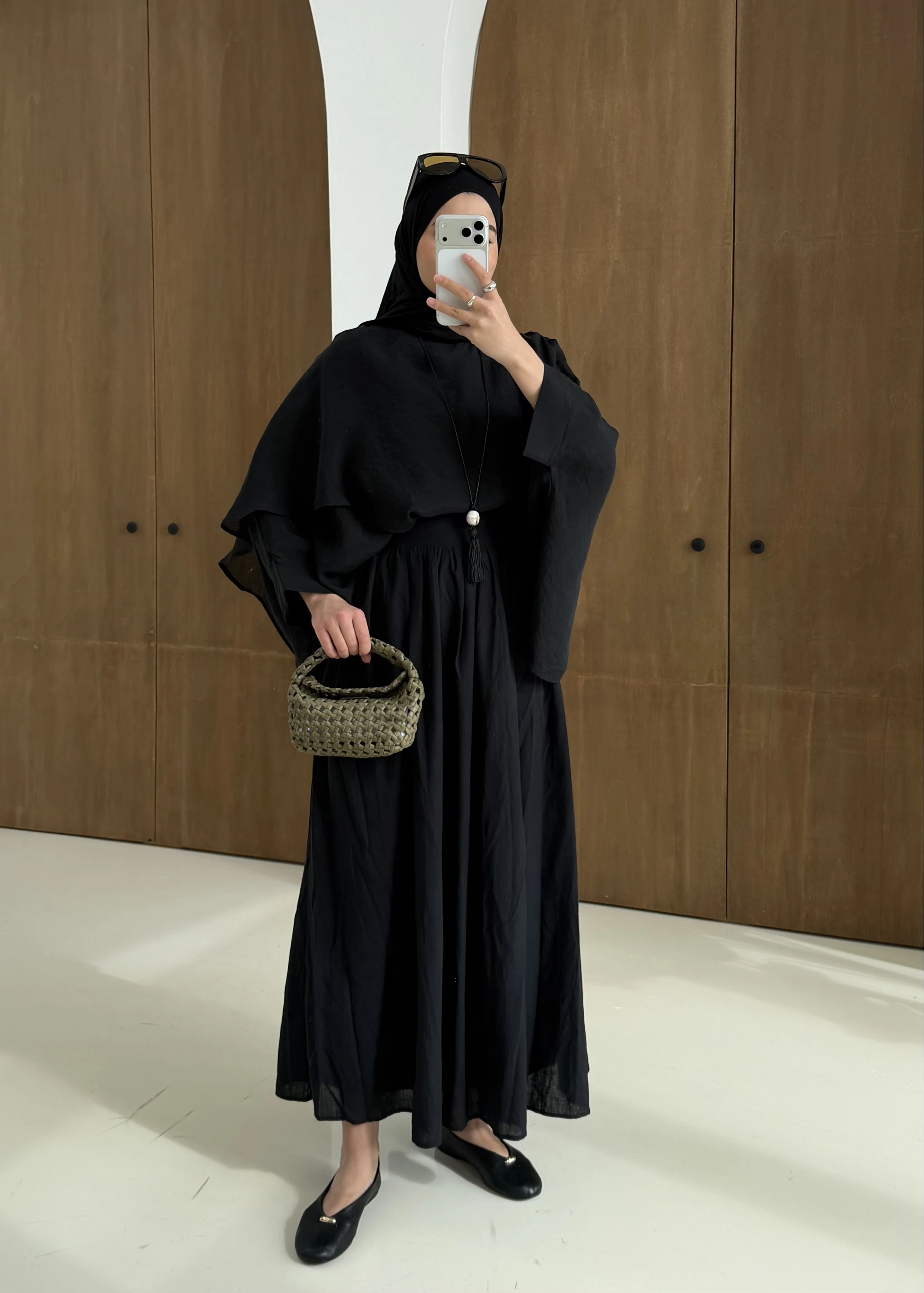 2926 KETEN BÜZGÜLÜ YÜKSEK BEL ETEK siyah