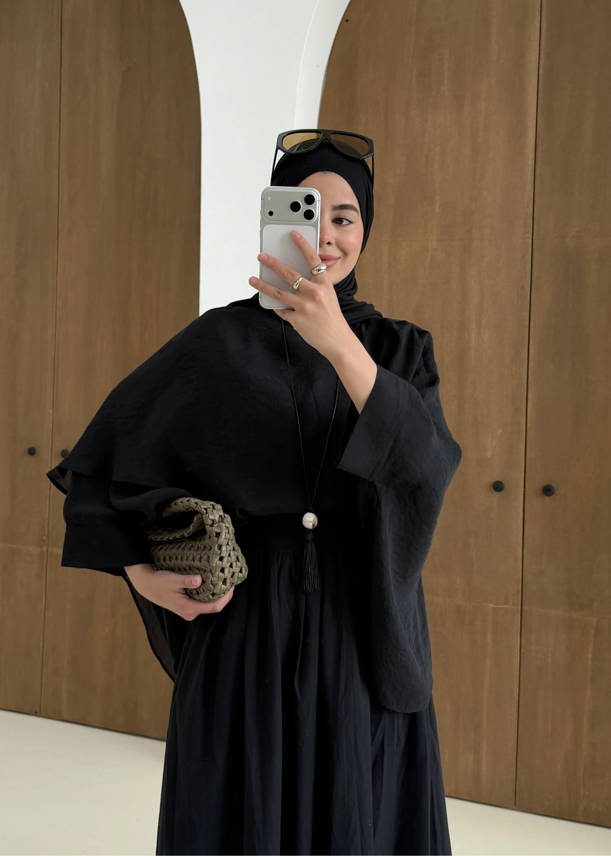 5026 UCUŞAN PELERİN BLUZ SİYAH