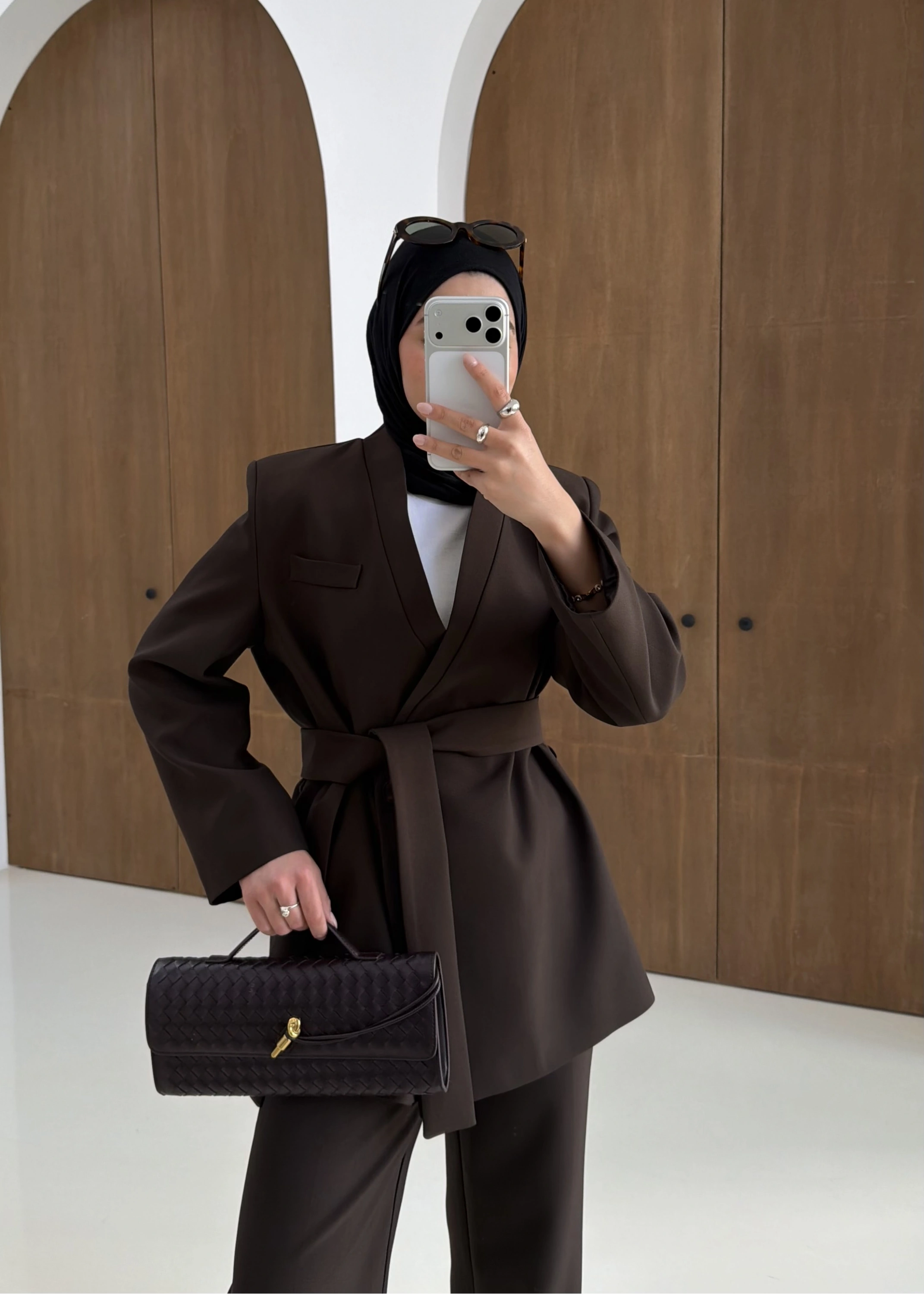 8868 BAĞLAMALI CEKET PANTOLON KAHVE