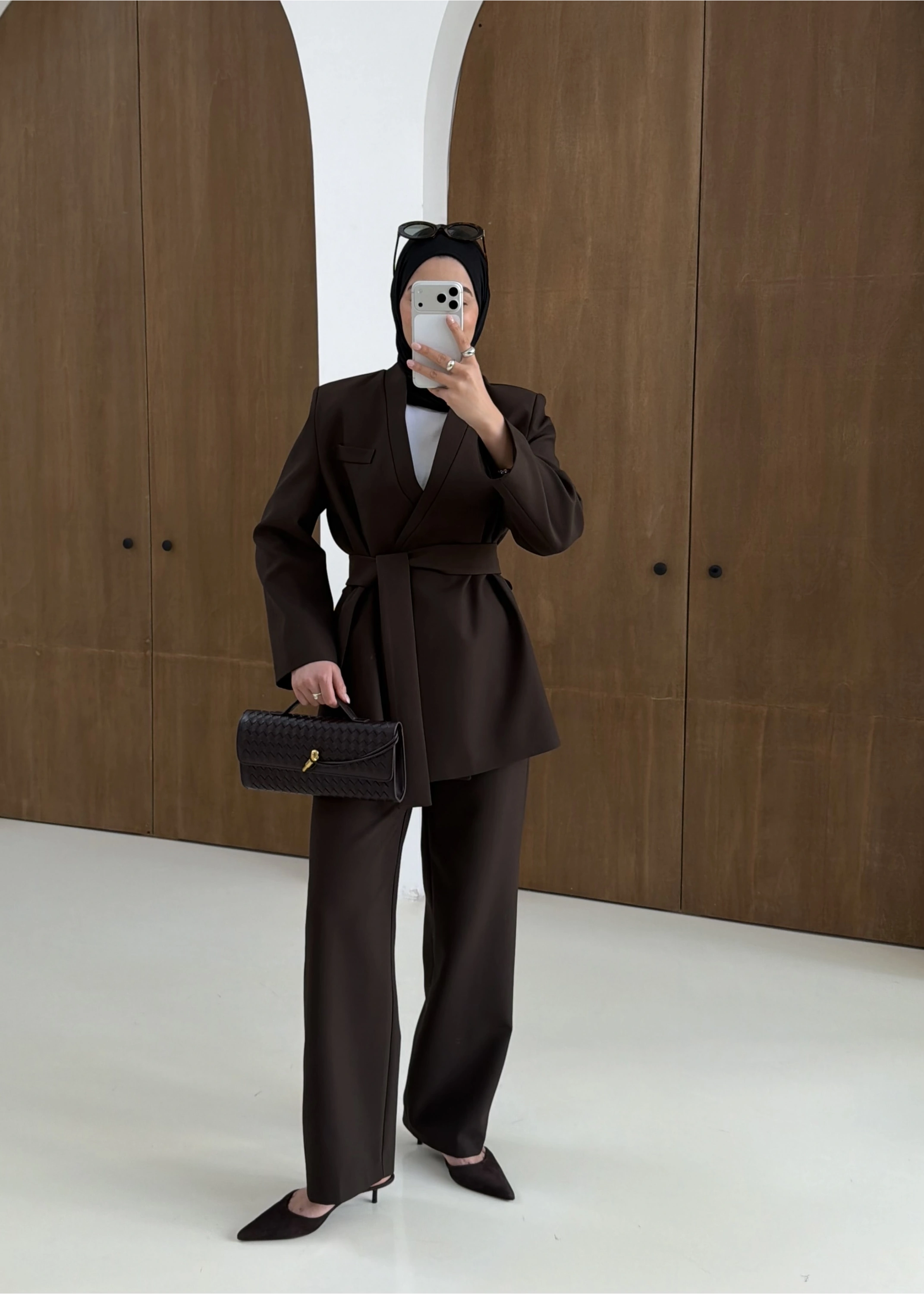 8868 BAĞLAMALI CEKET PANTOLON KAHVE