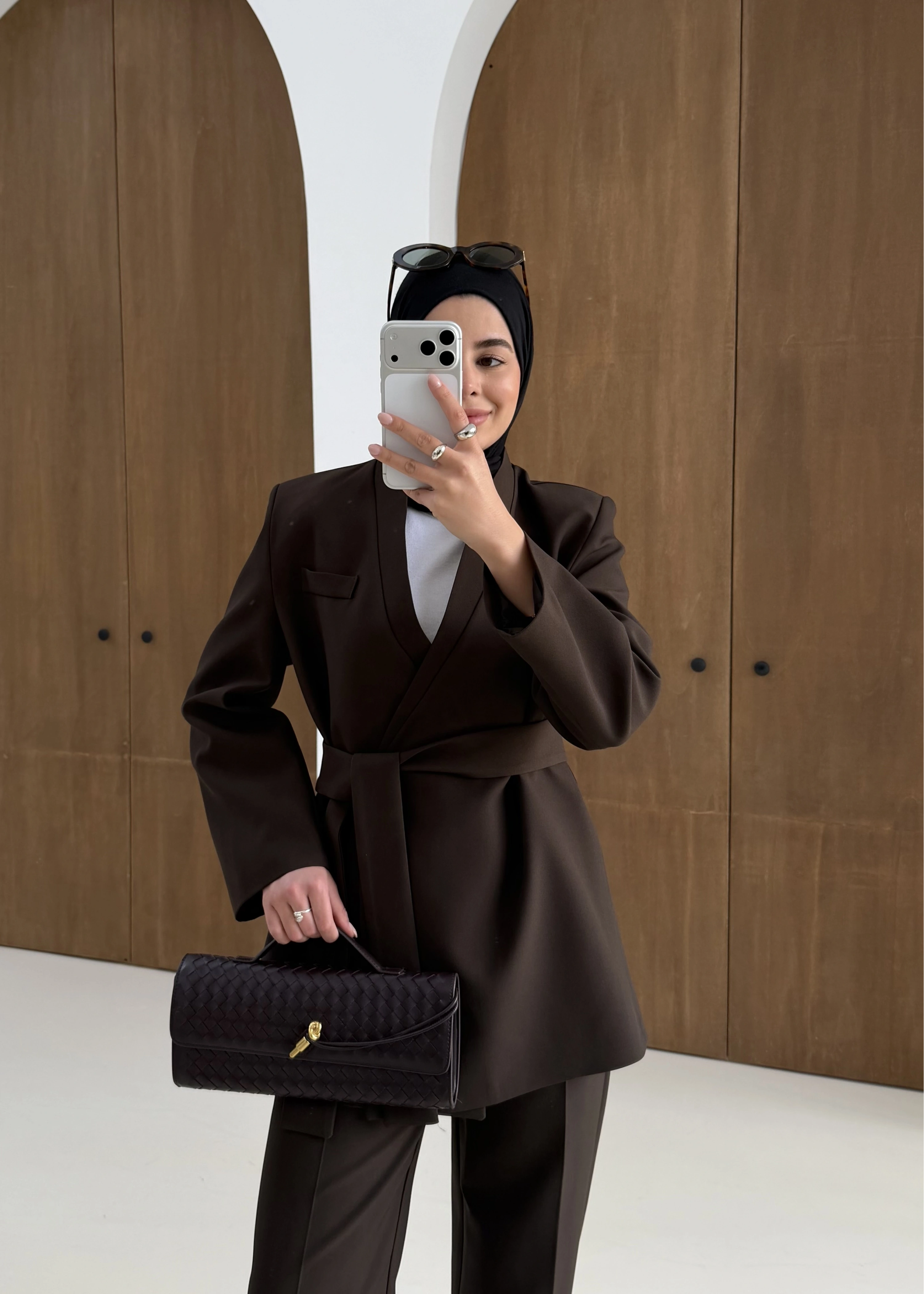 8868 BAĞLAMALI CEKET PANTOLON KAHVE