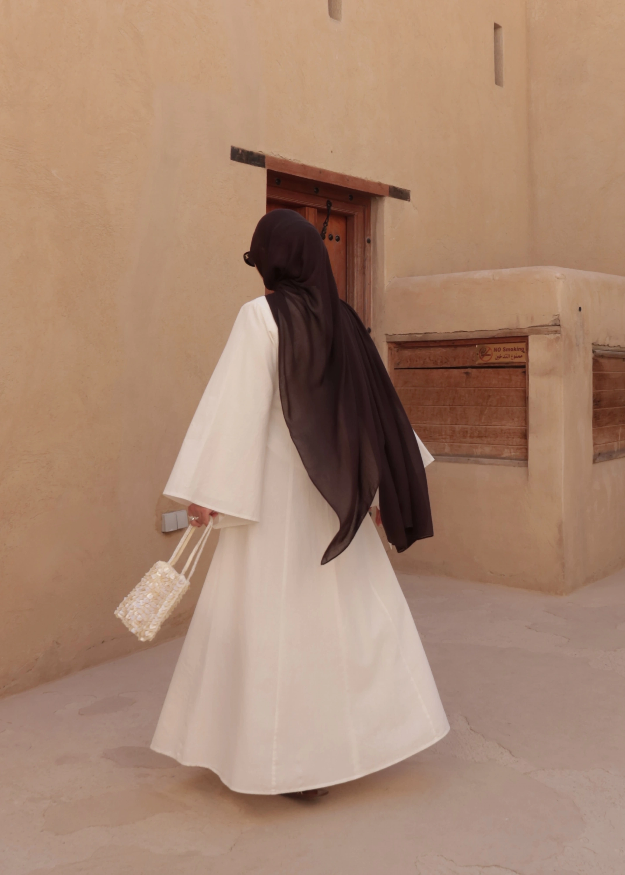 2360 ASİMETRİK GENİŞ KOL ELBİSE beyaz