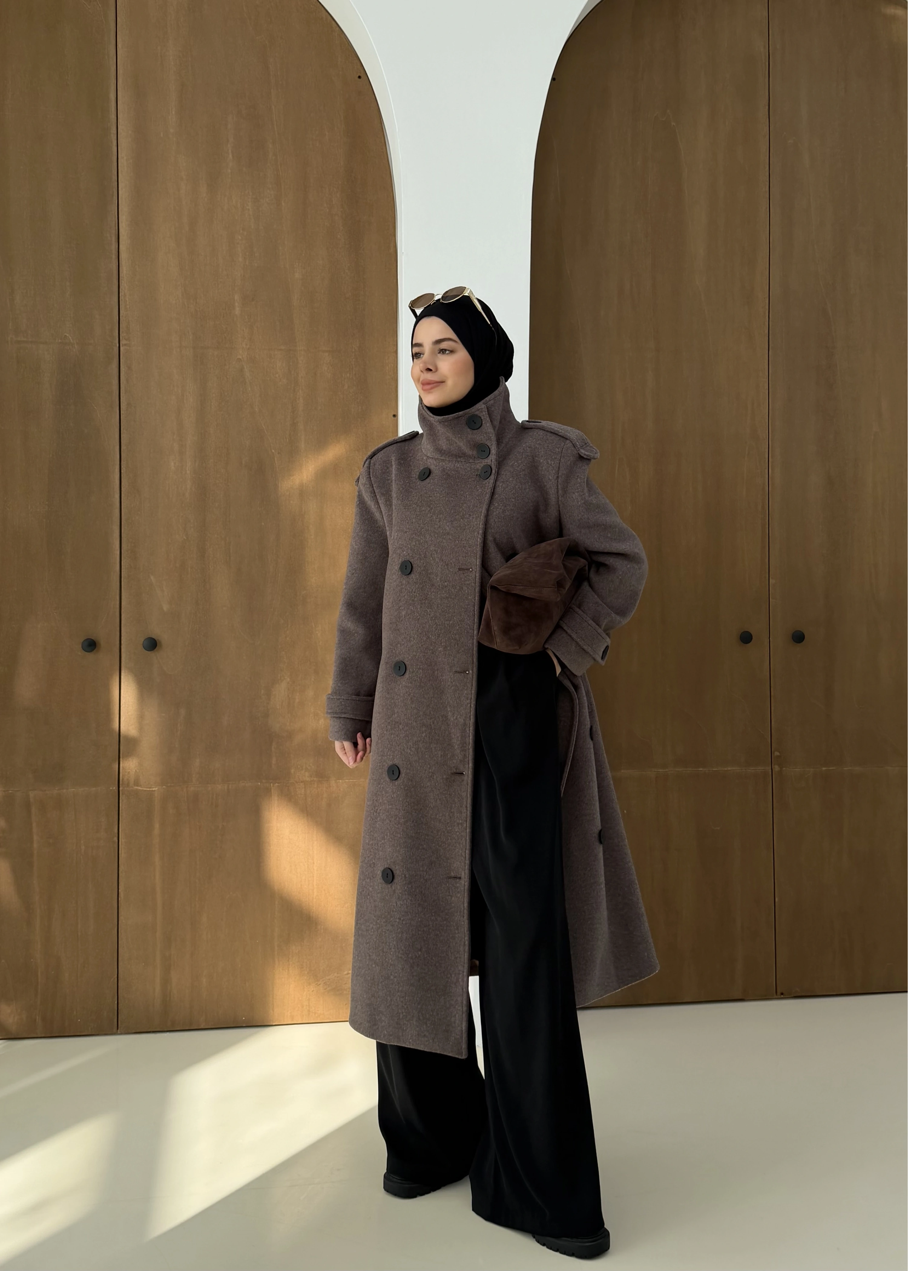 İTHAL KAŞE YÜN DOKULU MASSİİ KABAN kahve