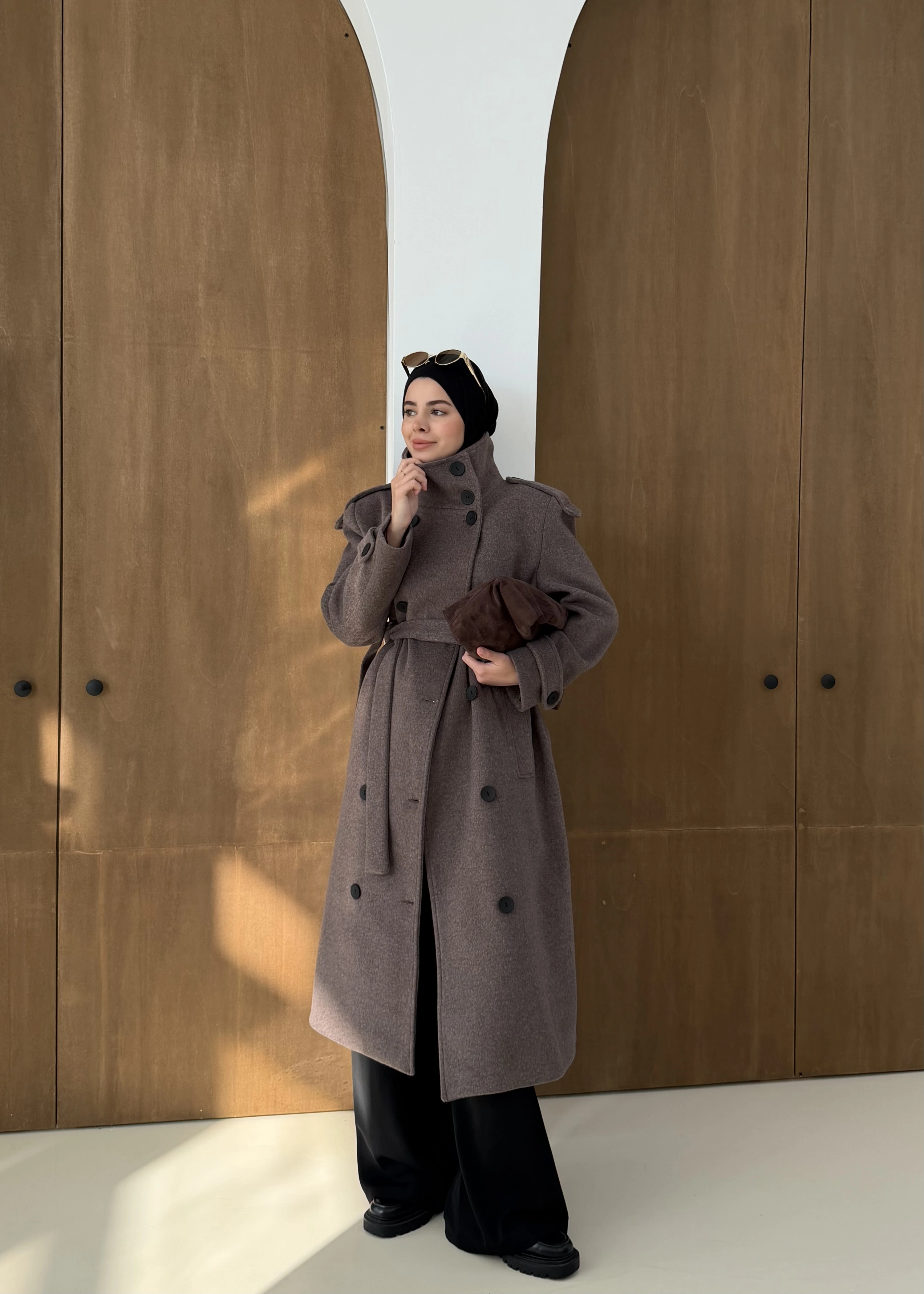 İTHAL KAŞE YÜN DOKULU MASSİİ KABAN kahve