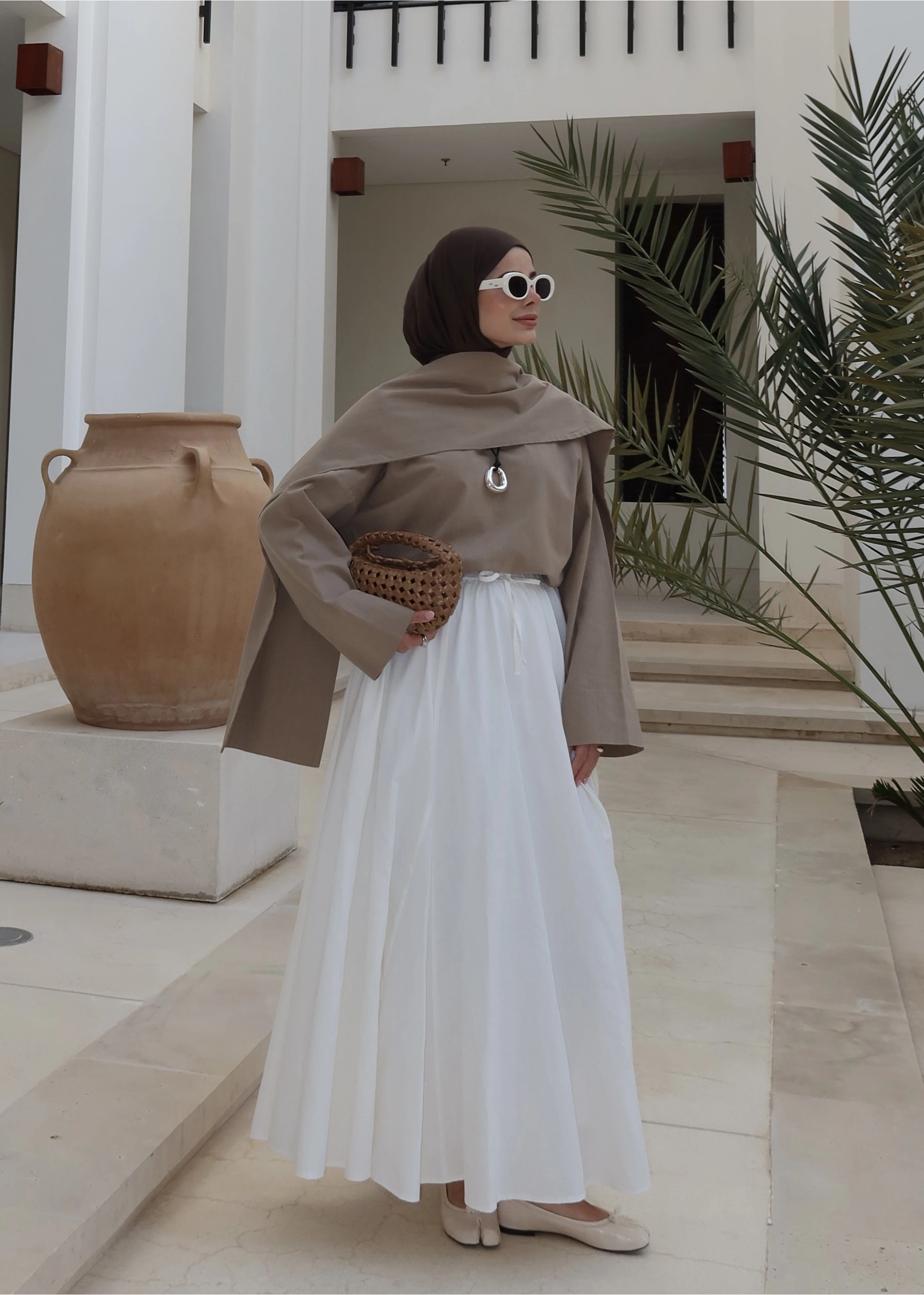 5471 SEYYAR ŞALLI KETEN ÜST( vizon )