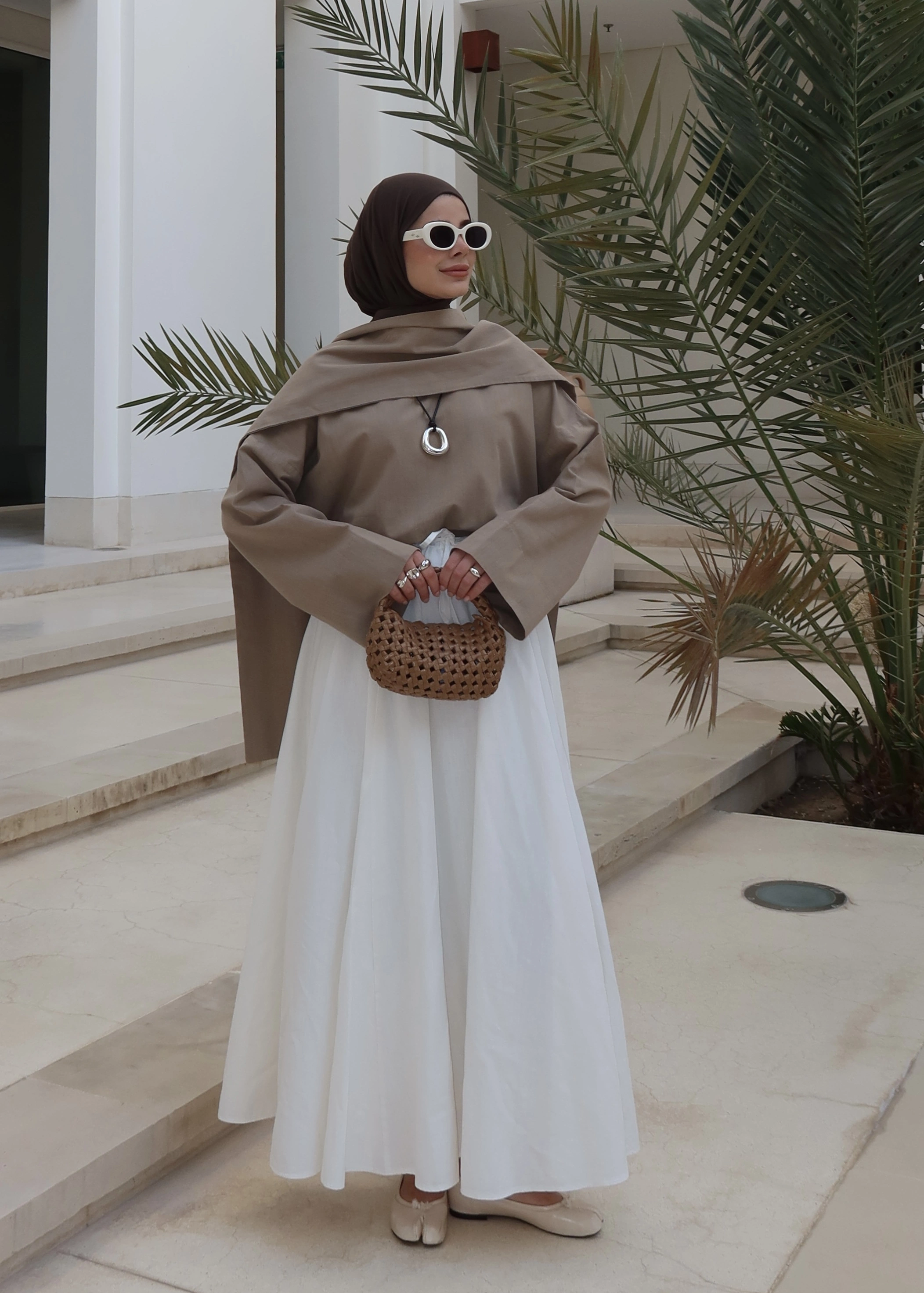 5471 SEYYAR ŞALLI KETEN ÜST( vizon )