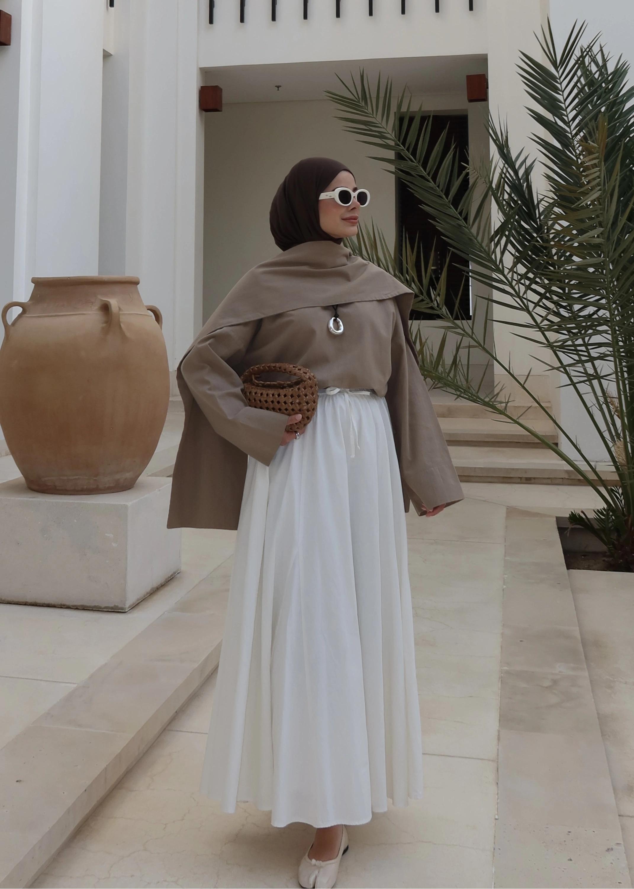 5471 SEYYAR ŞALLI KETEN ÜST( vizon )