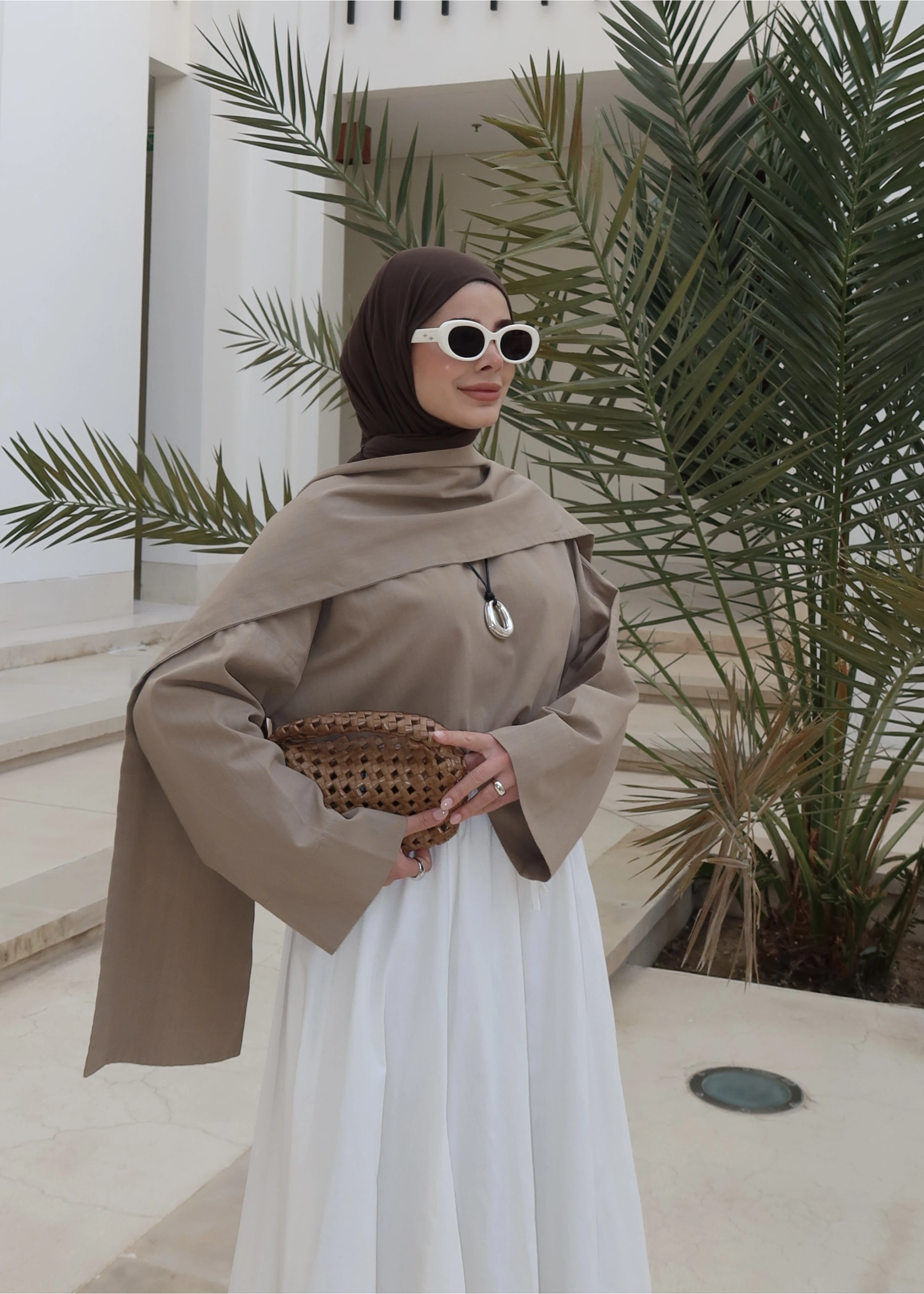 5471 SEYYAR ŞALLI KETEN ÜST( vizon )