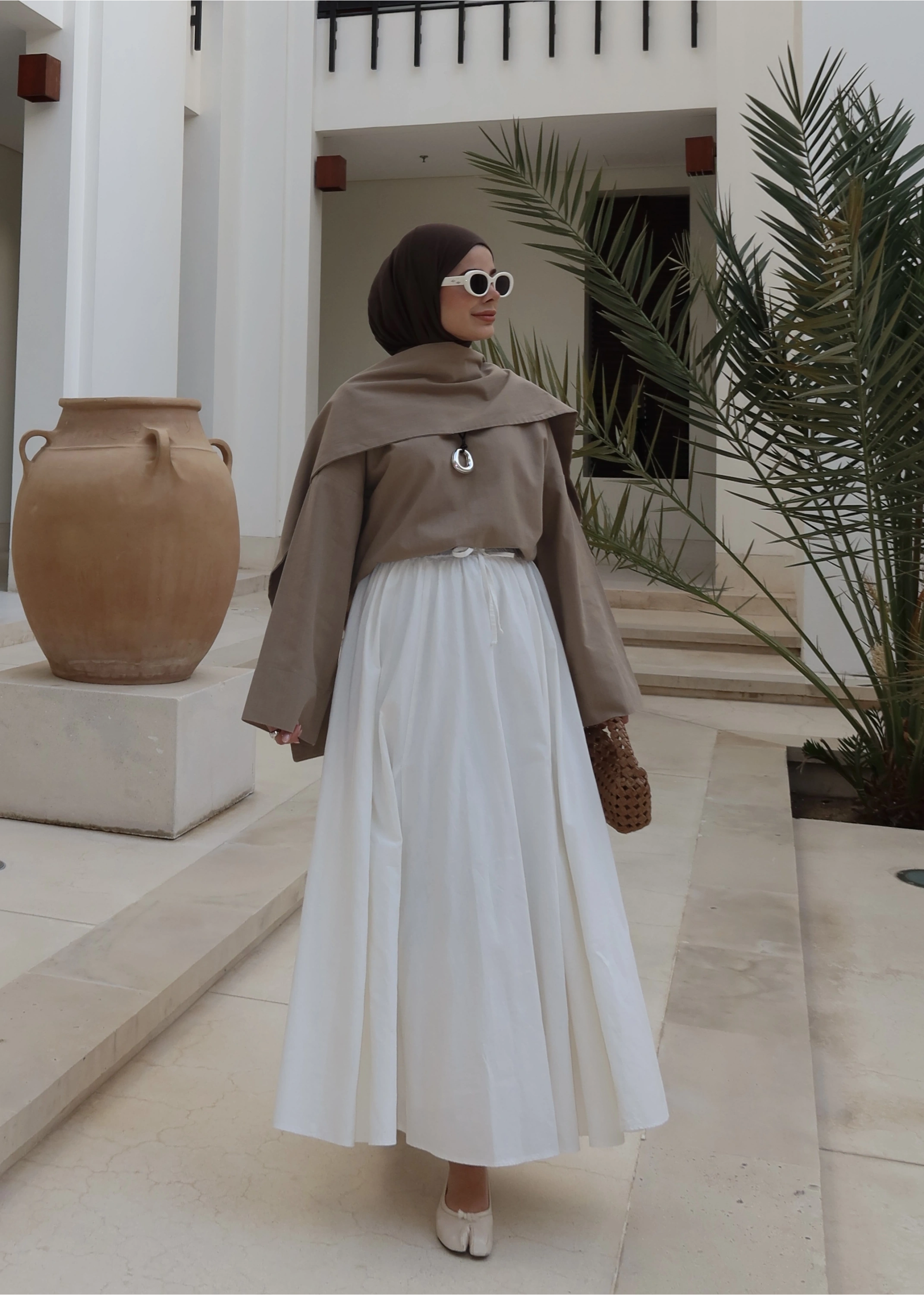 5471 SEYYAR ŞALLI KETEN ÜST( vizon )