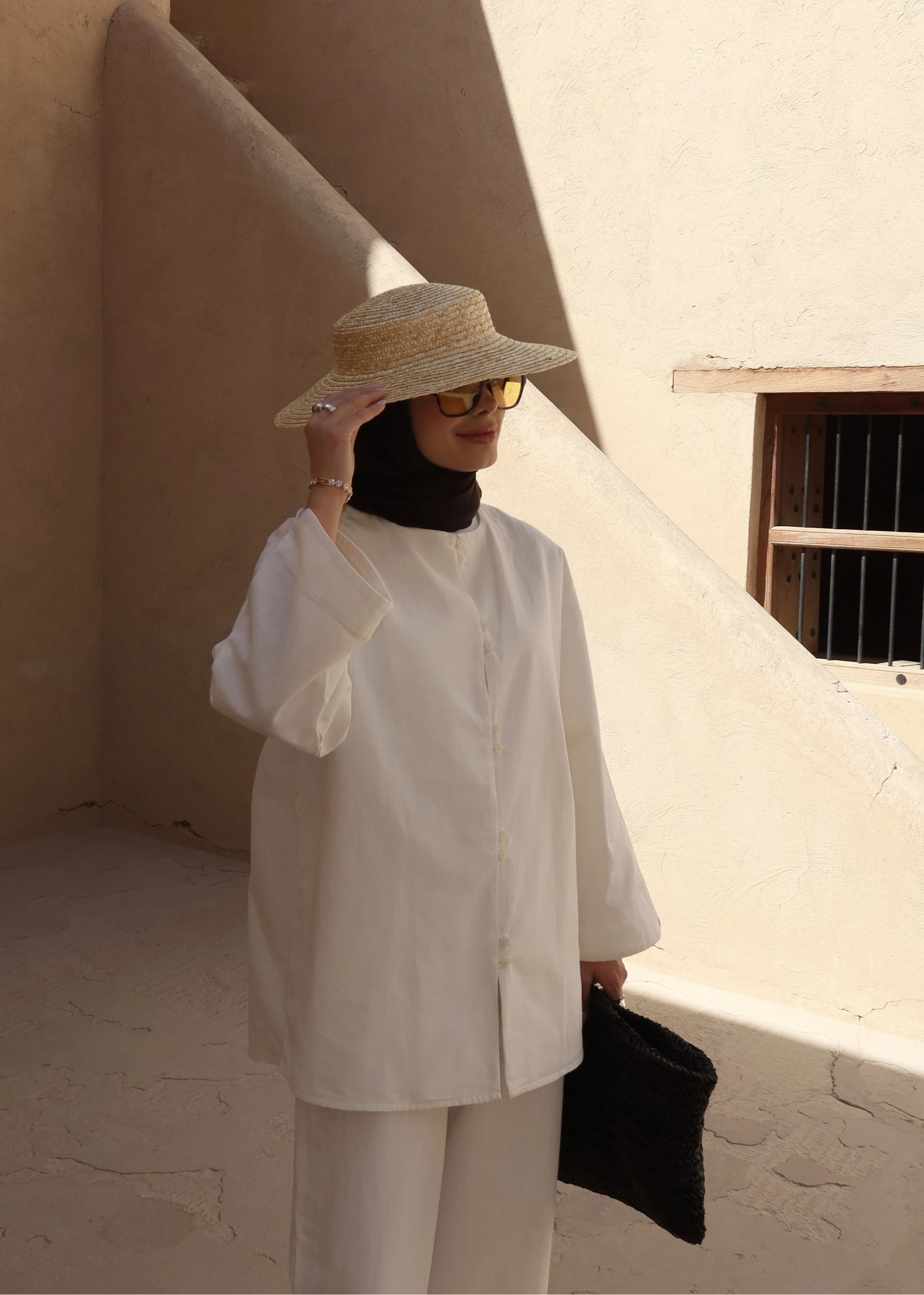 8977 MİNİK DÜĞME KETEN TAKIM BEYAZ