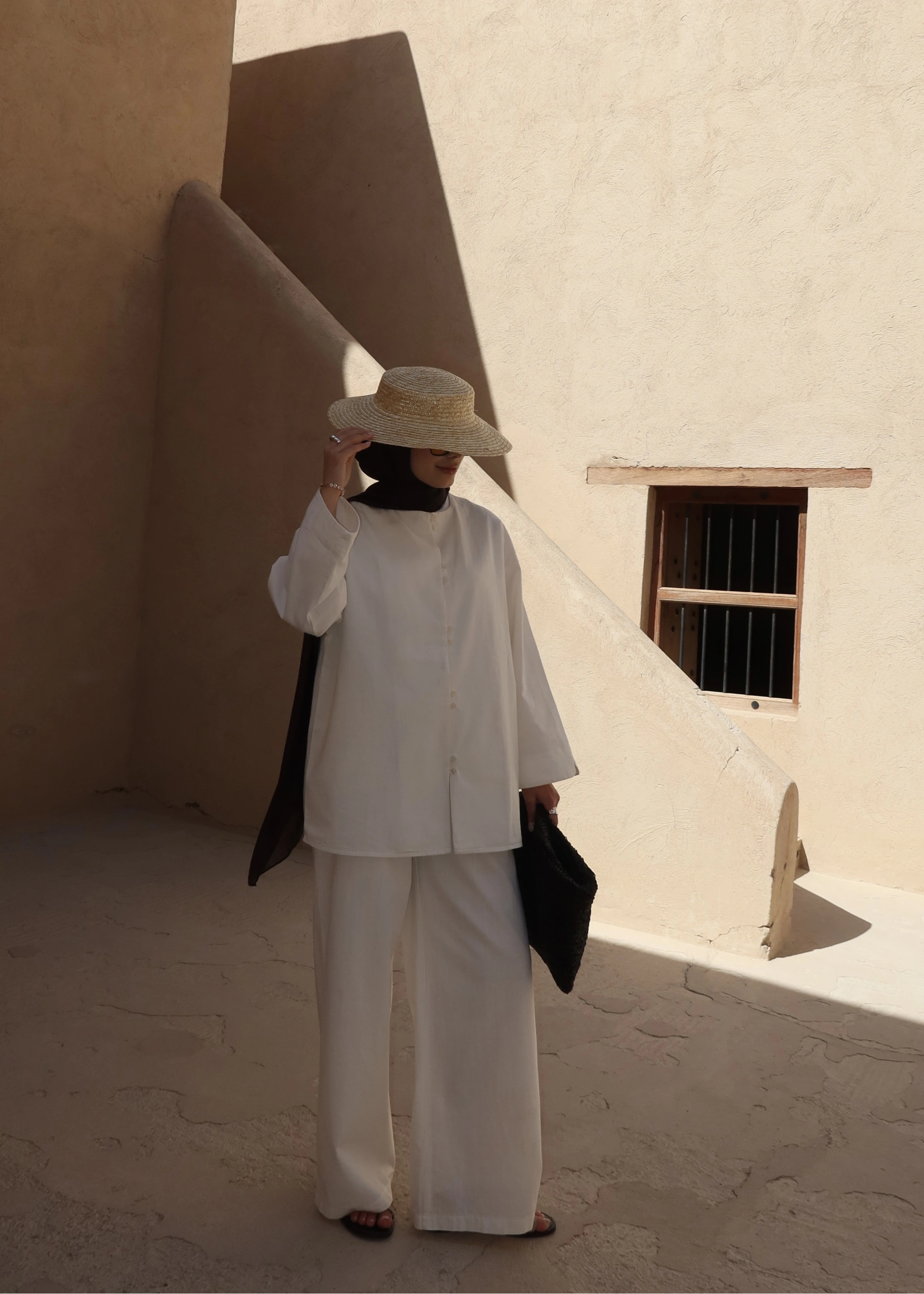 8977 MİNİK DÜĞME KETEN TAKIM BEYAZ