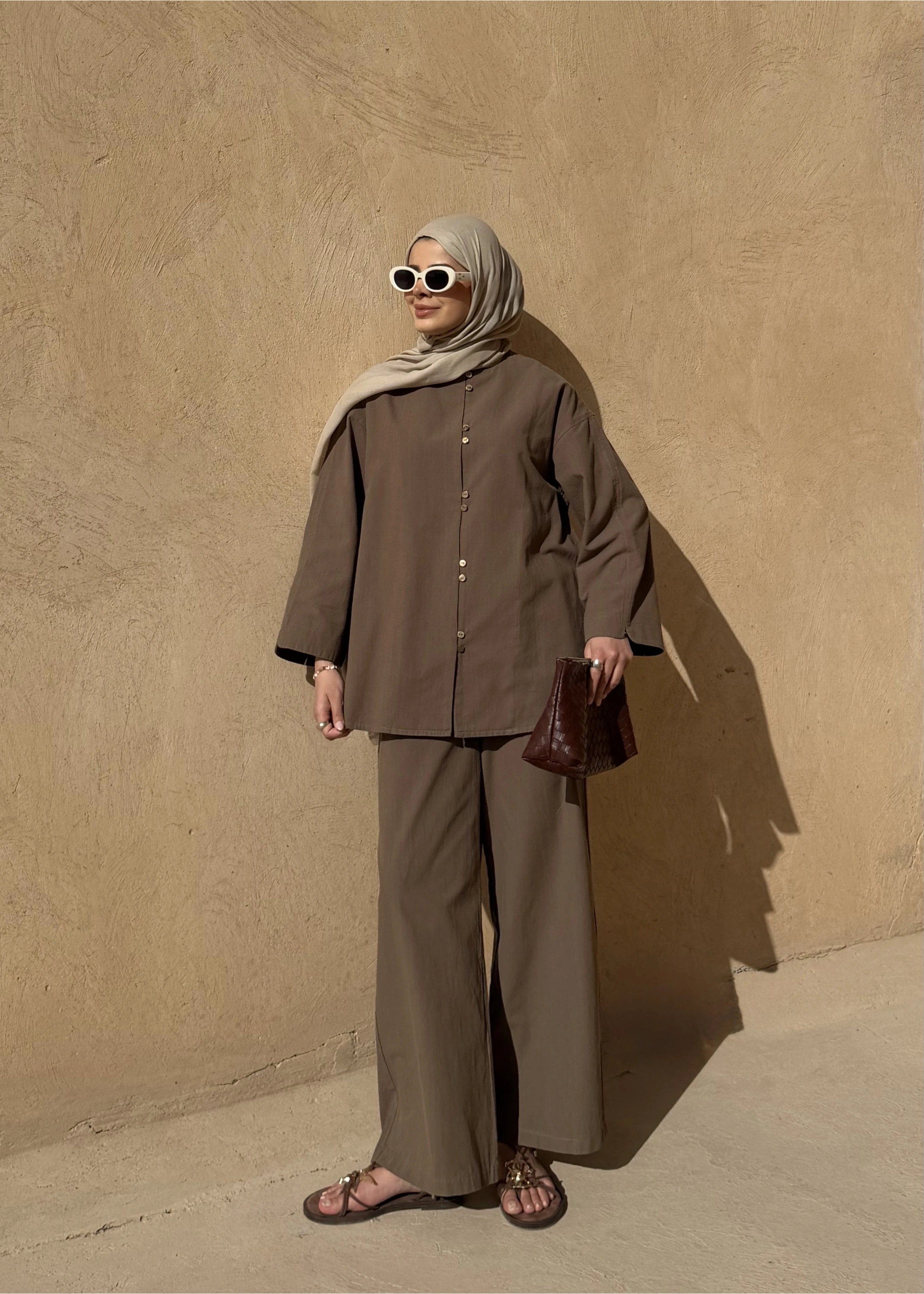 8977 MİNİK DÜĞME KETEN TAKIM haki