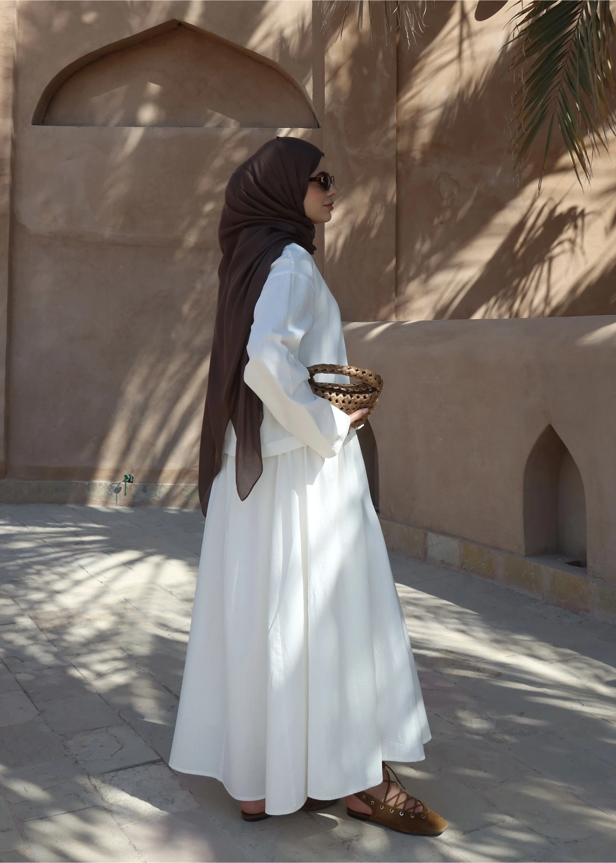 8998 DÜĞME TAŞLI KETEN TAKIM BEYAZ