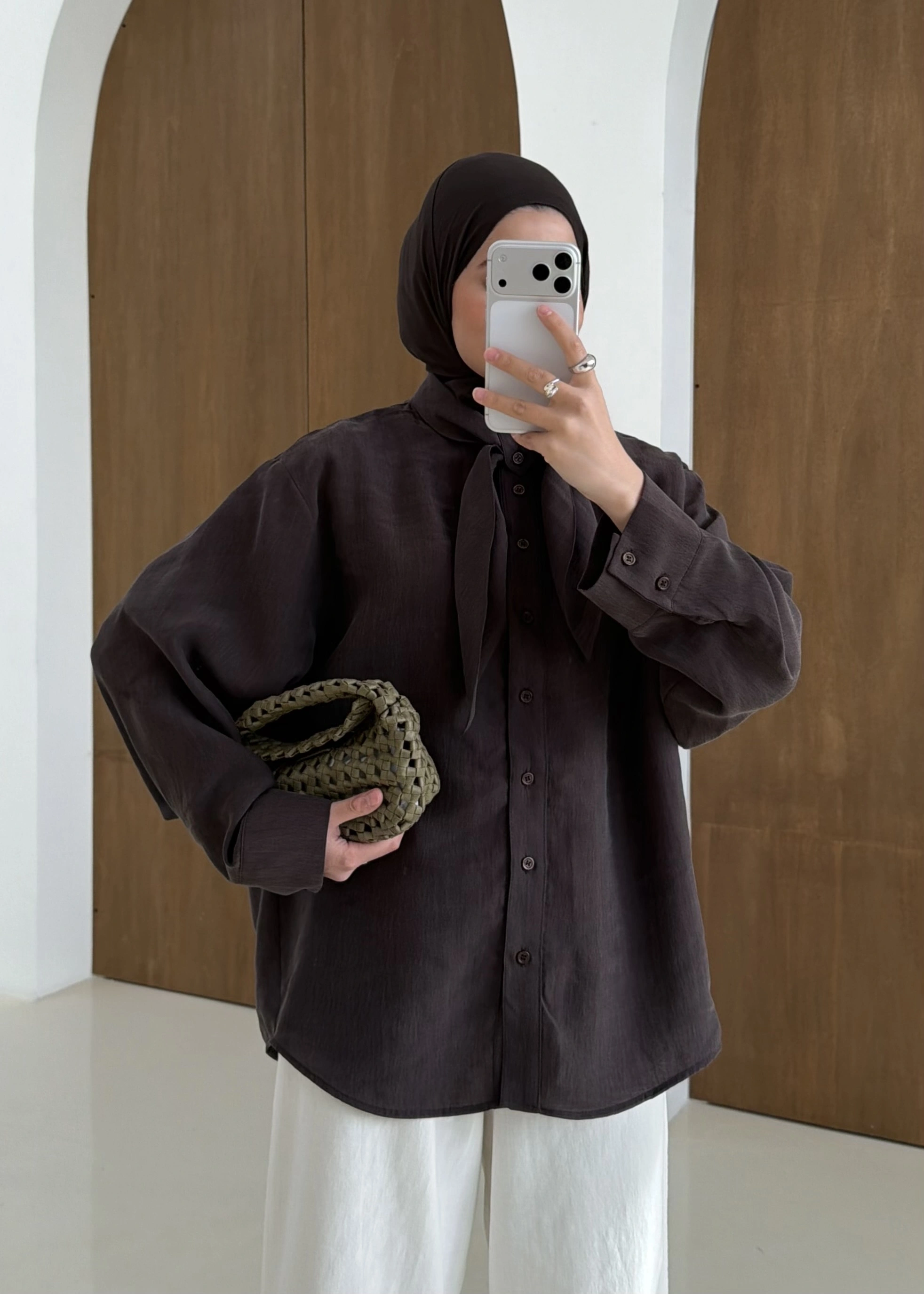 5451 FULAR YK GÖMLEK KAHVE