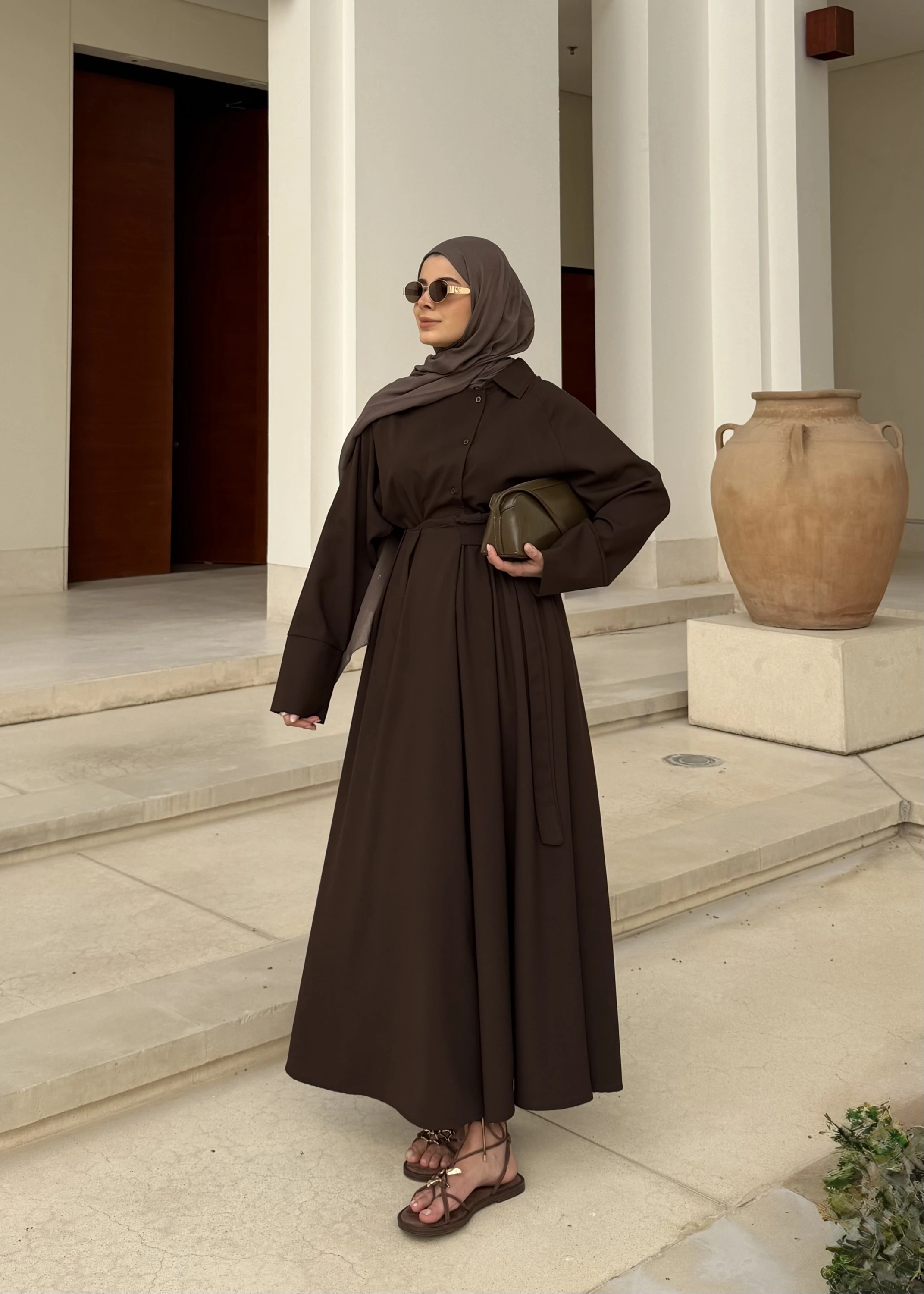 KEMER DETAY ETEKLİ TAKIM KAHVE