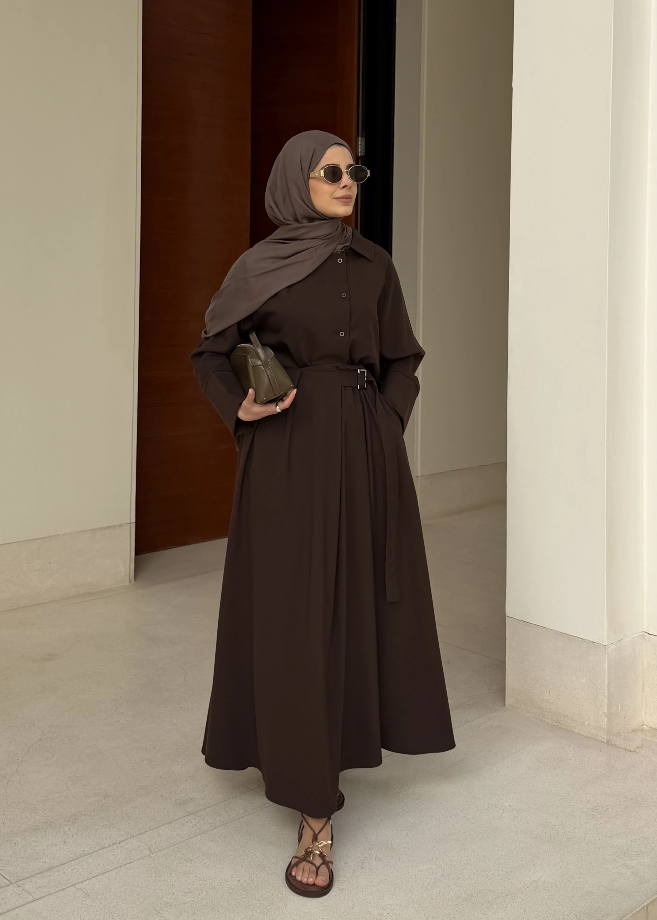 KEMER DETAY ETEKLİ TAKIM KAHVE