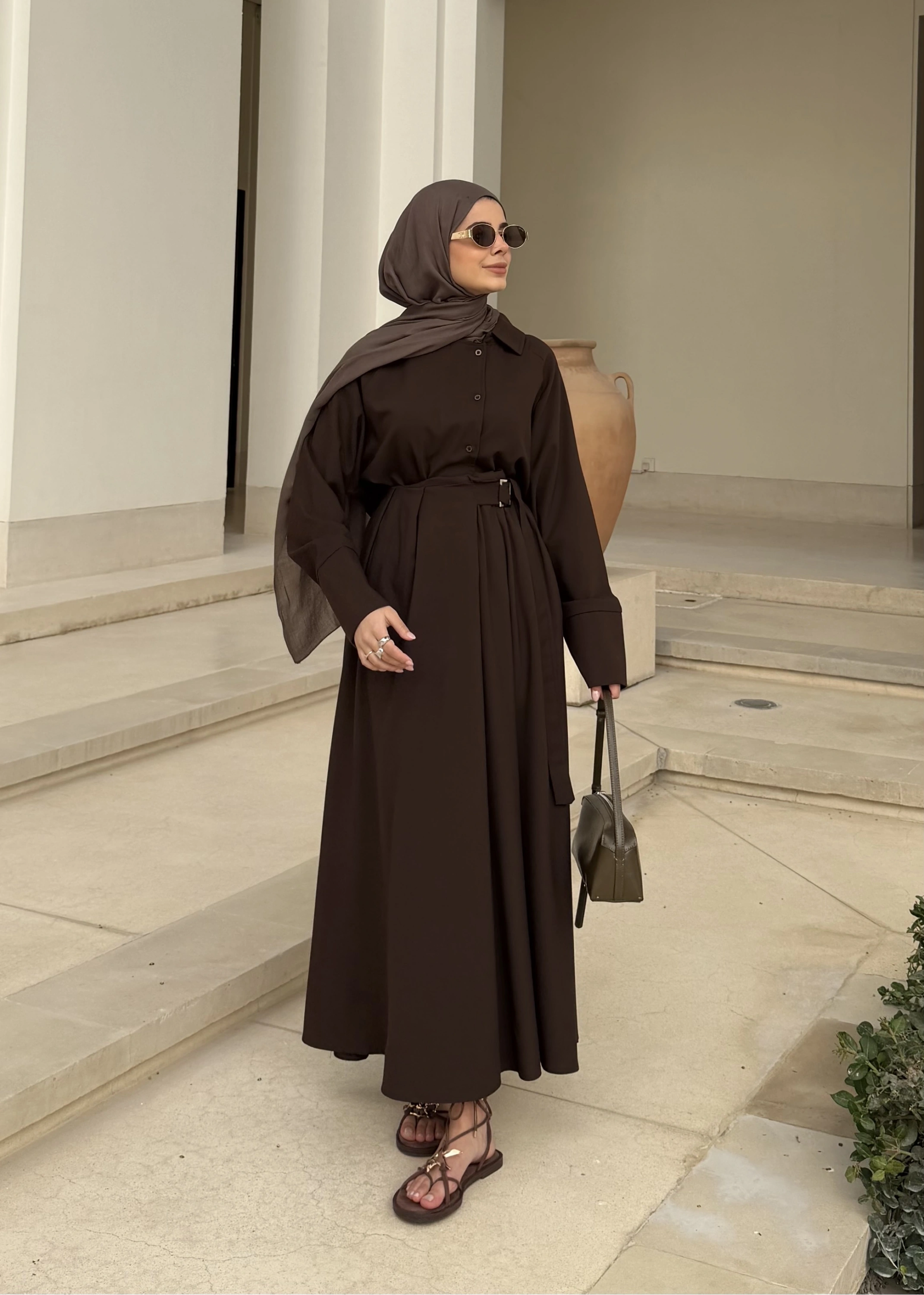 KEMER DETAY ETEKLİ TAKIM KAHVE