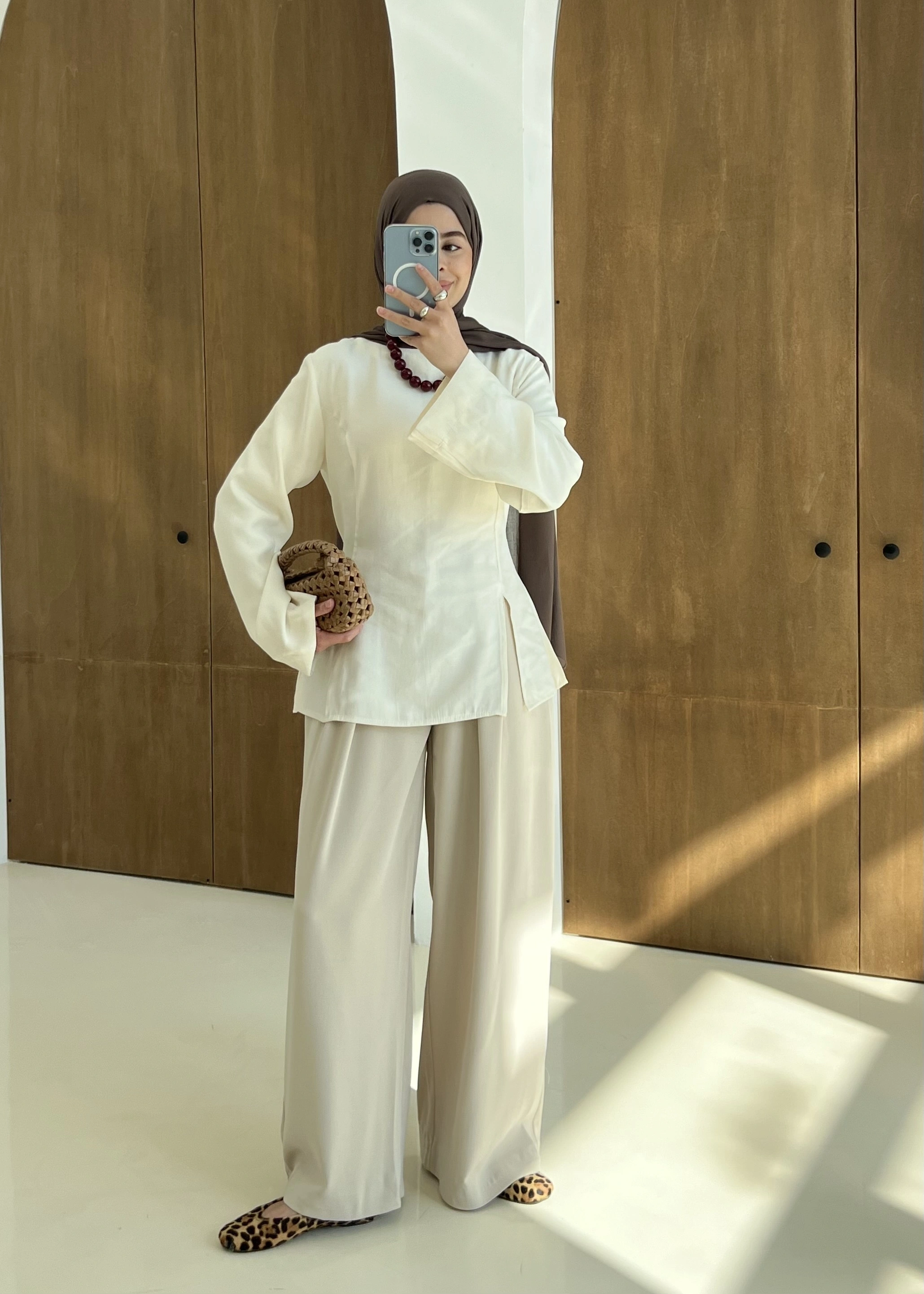 2019 Yırtmaçlı bluz vanilya