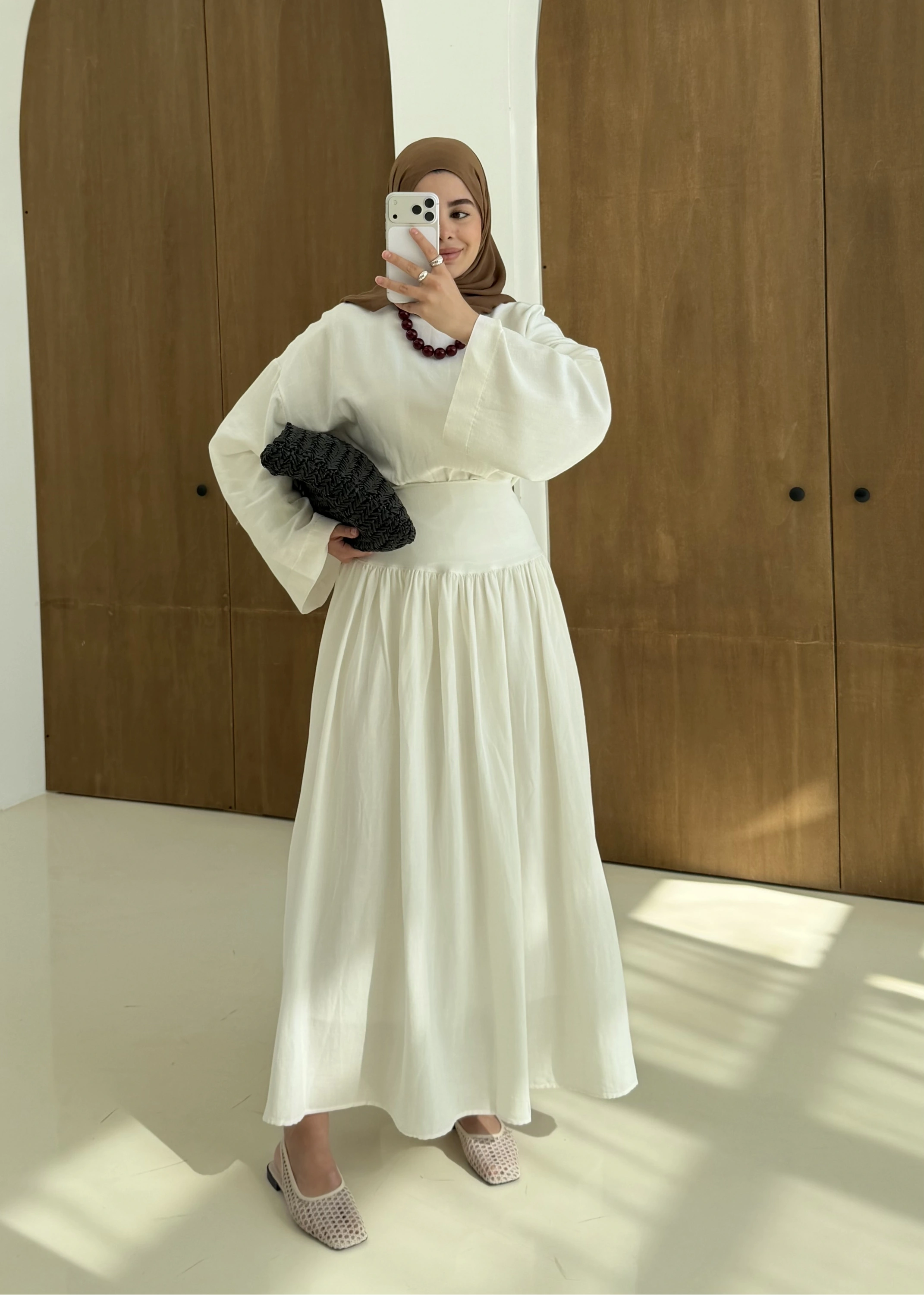 6017 YÜKSEK BEL ETEKLİ TAKIM BEYAZ