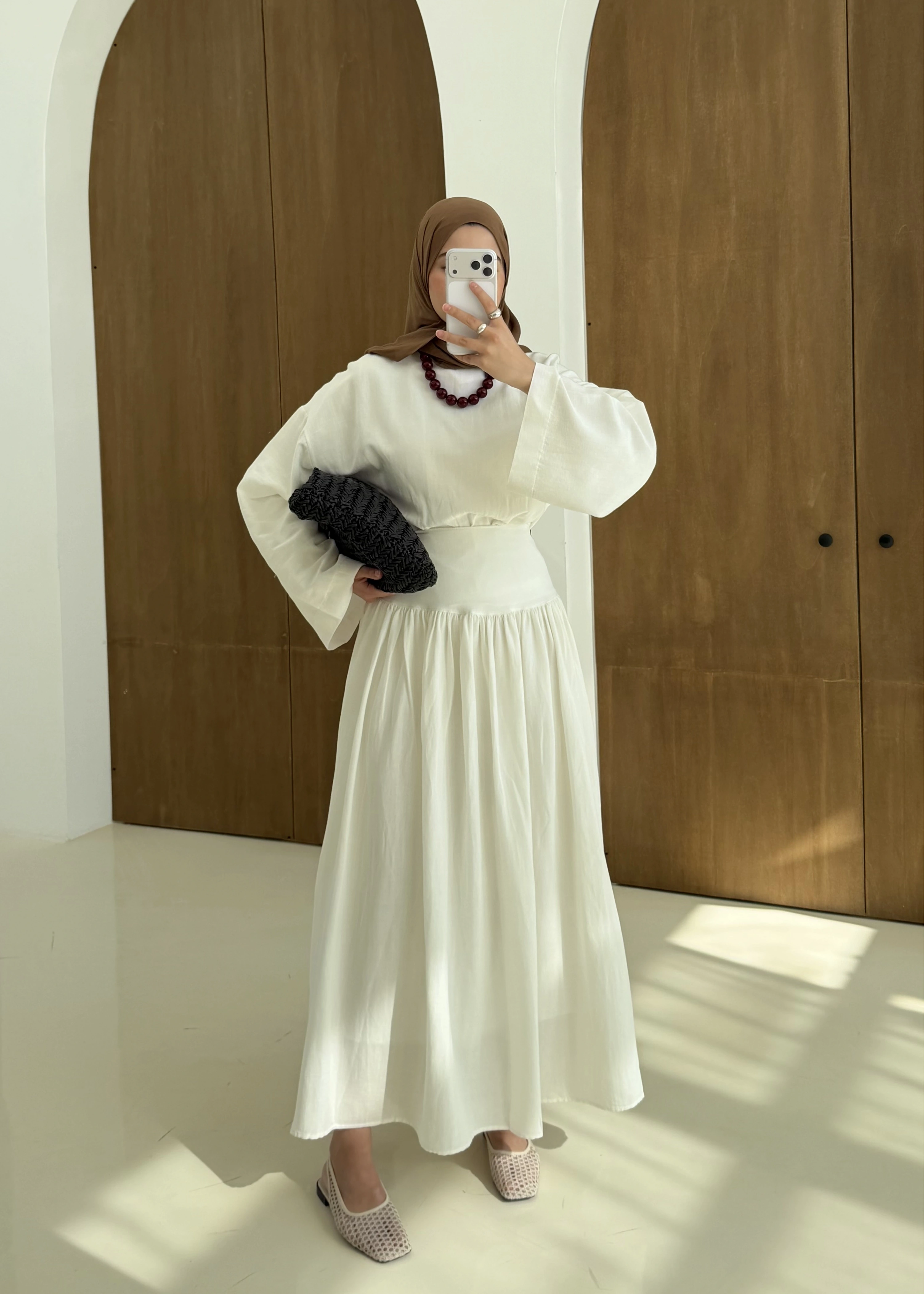 6017 YÜKSEK BEL ETEKLİ TAKIM BEYAZ