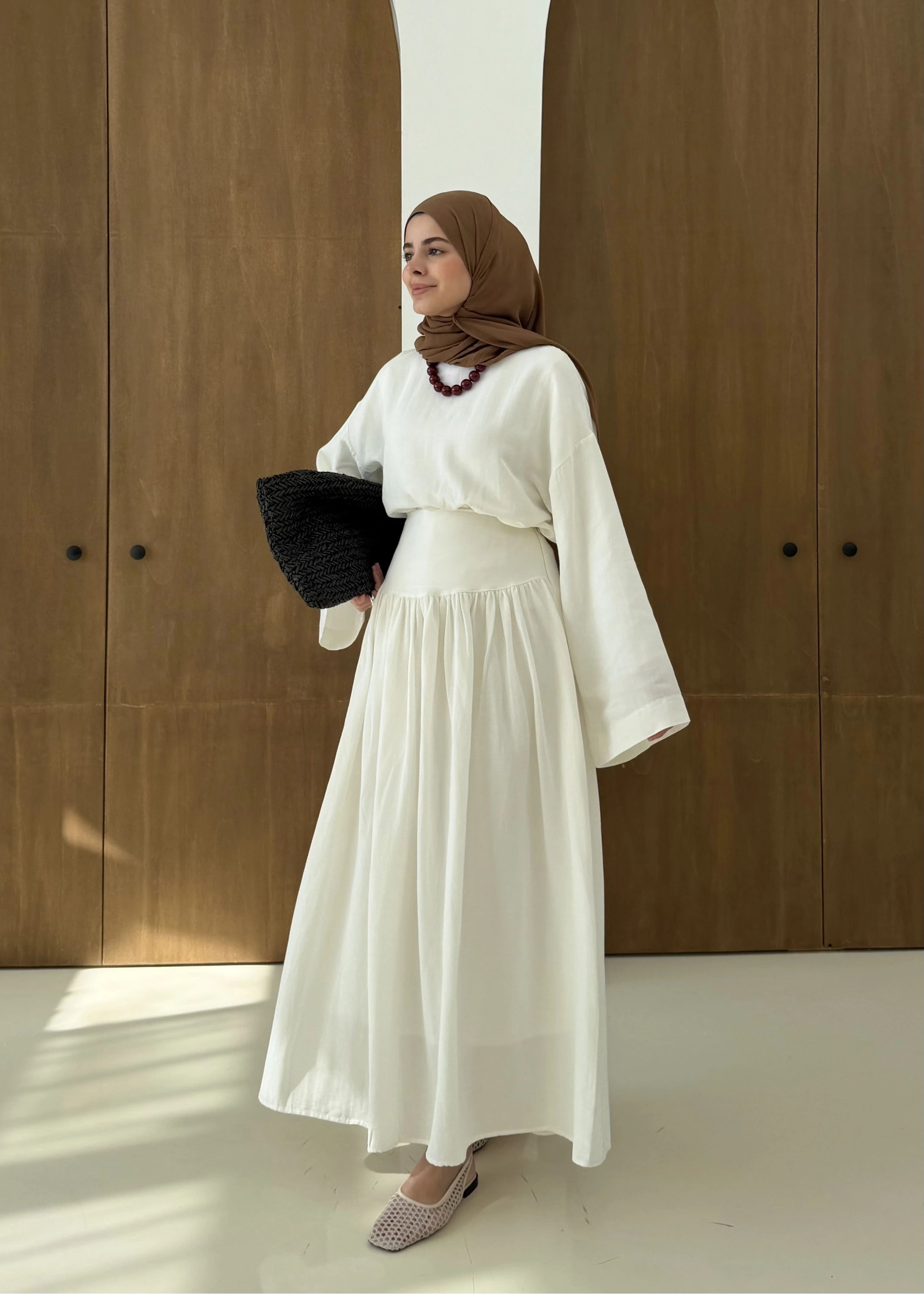 6017 YÜKSEK BEL ETEKLİ TAKIM BEYAZ