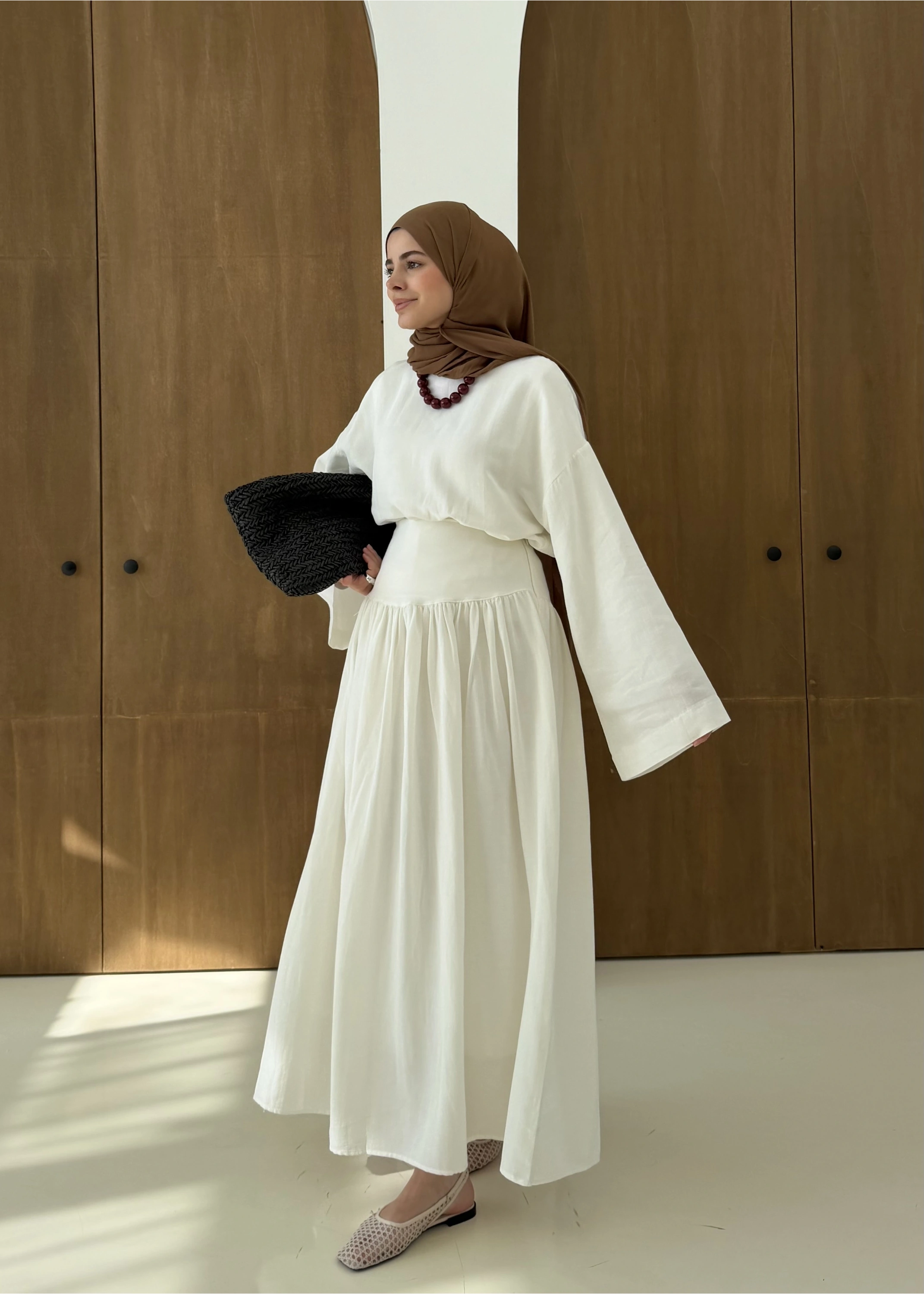 6017 YÜKSEK BEL ETEKLİ TAKIM BEYAZ