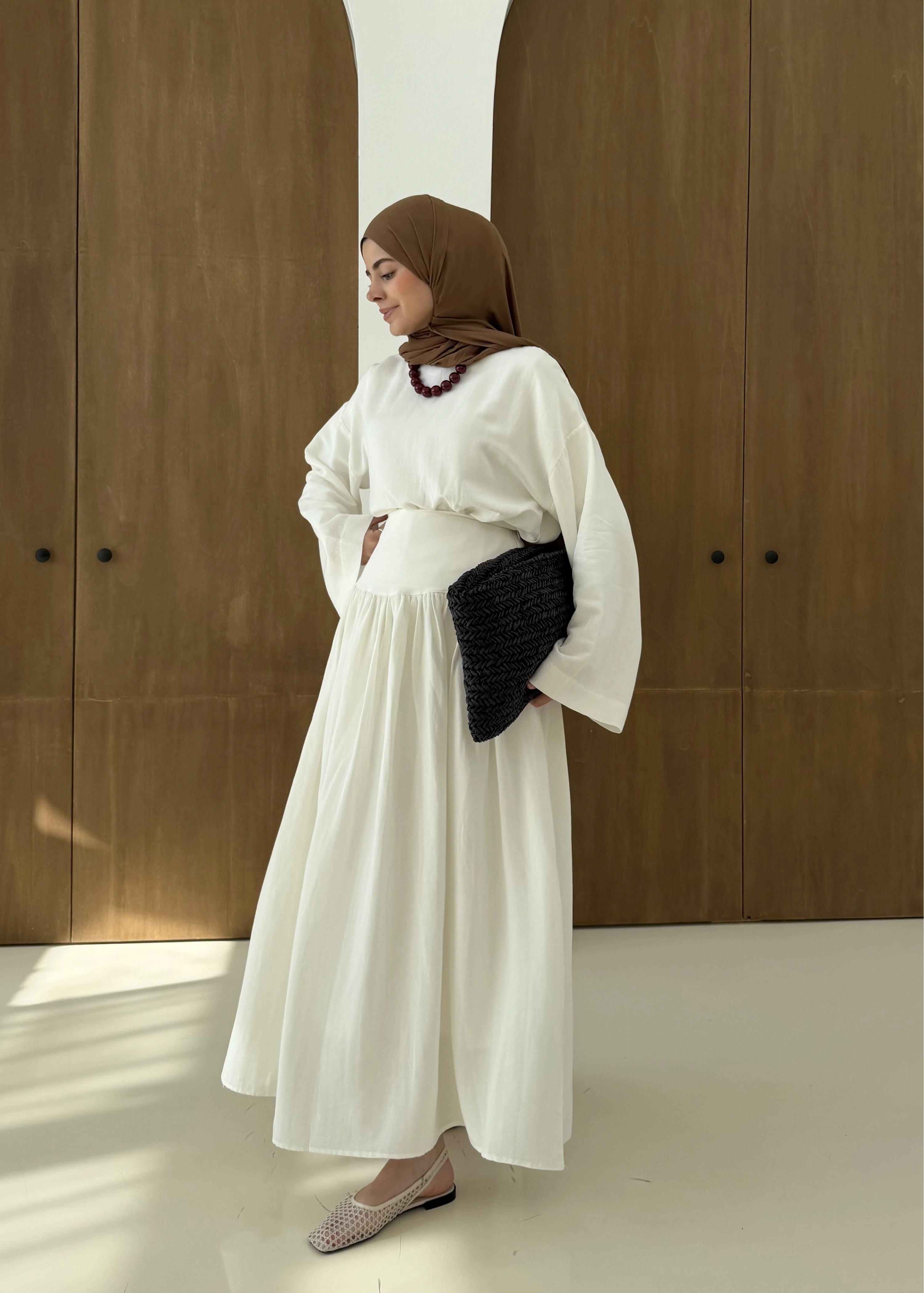 6017 YÜKSEK BEL ETEKLİ TAKIM BEYAZ