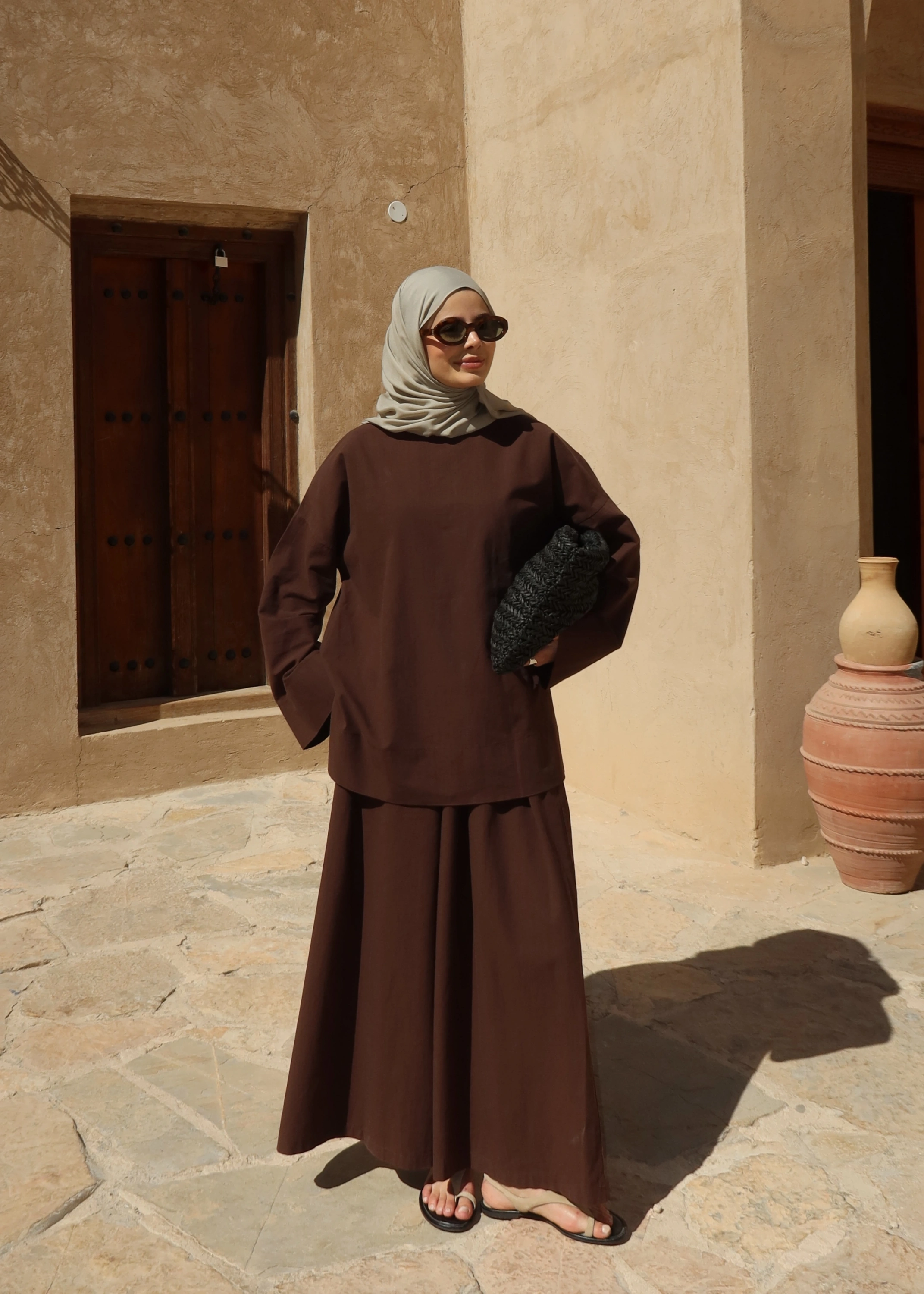 9009 BLUZ❗️KETEN BASİCkahve