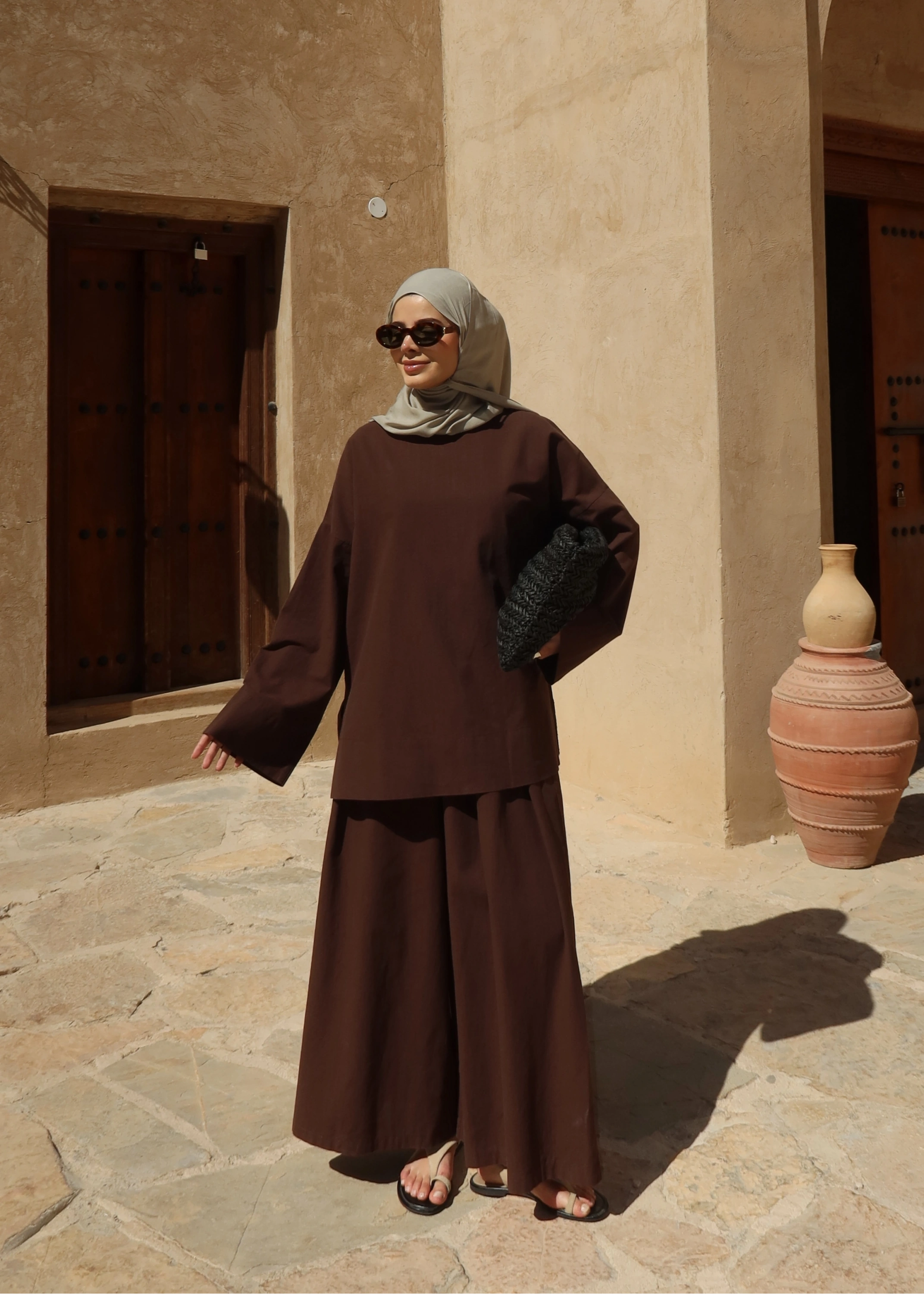 9009 BLUZ❗️KETEN BASİCkahve