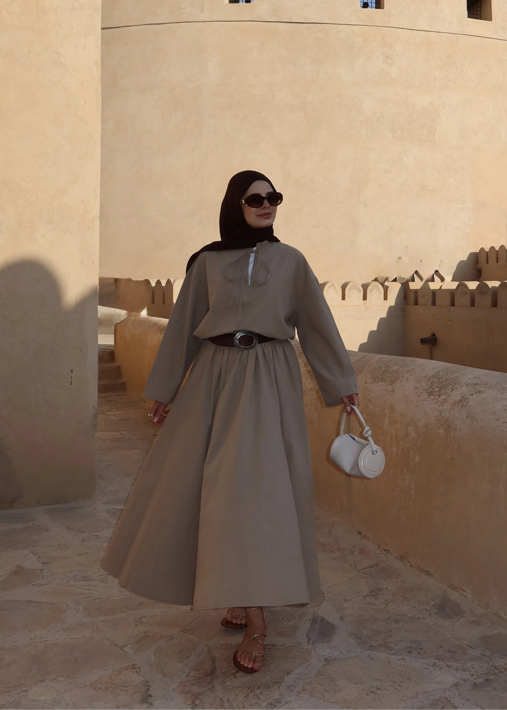 5480 İPLİ KETEN BLUZ Vizon