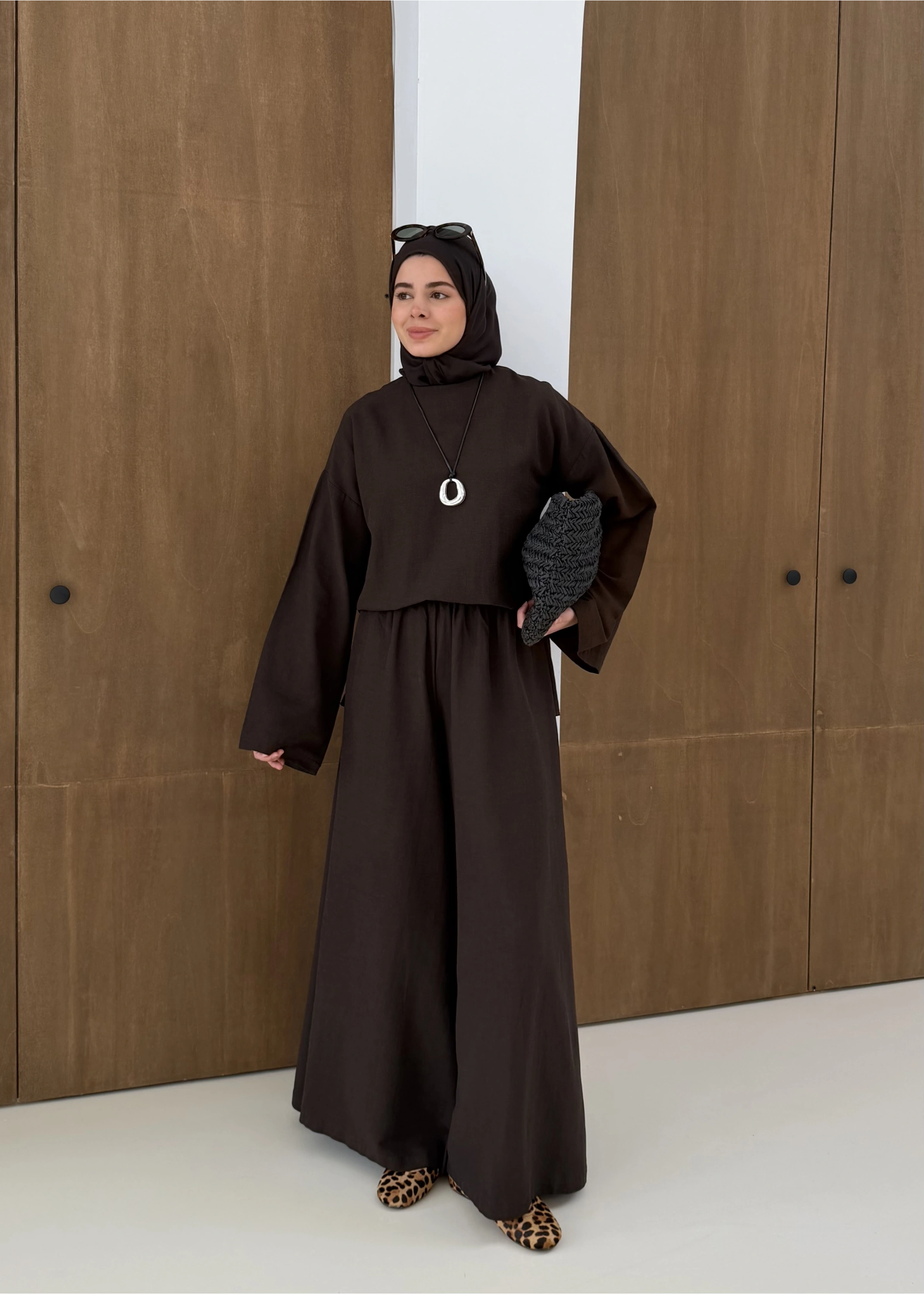 6018 SALAŞ PANTOLON TAKIM kahve