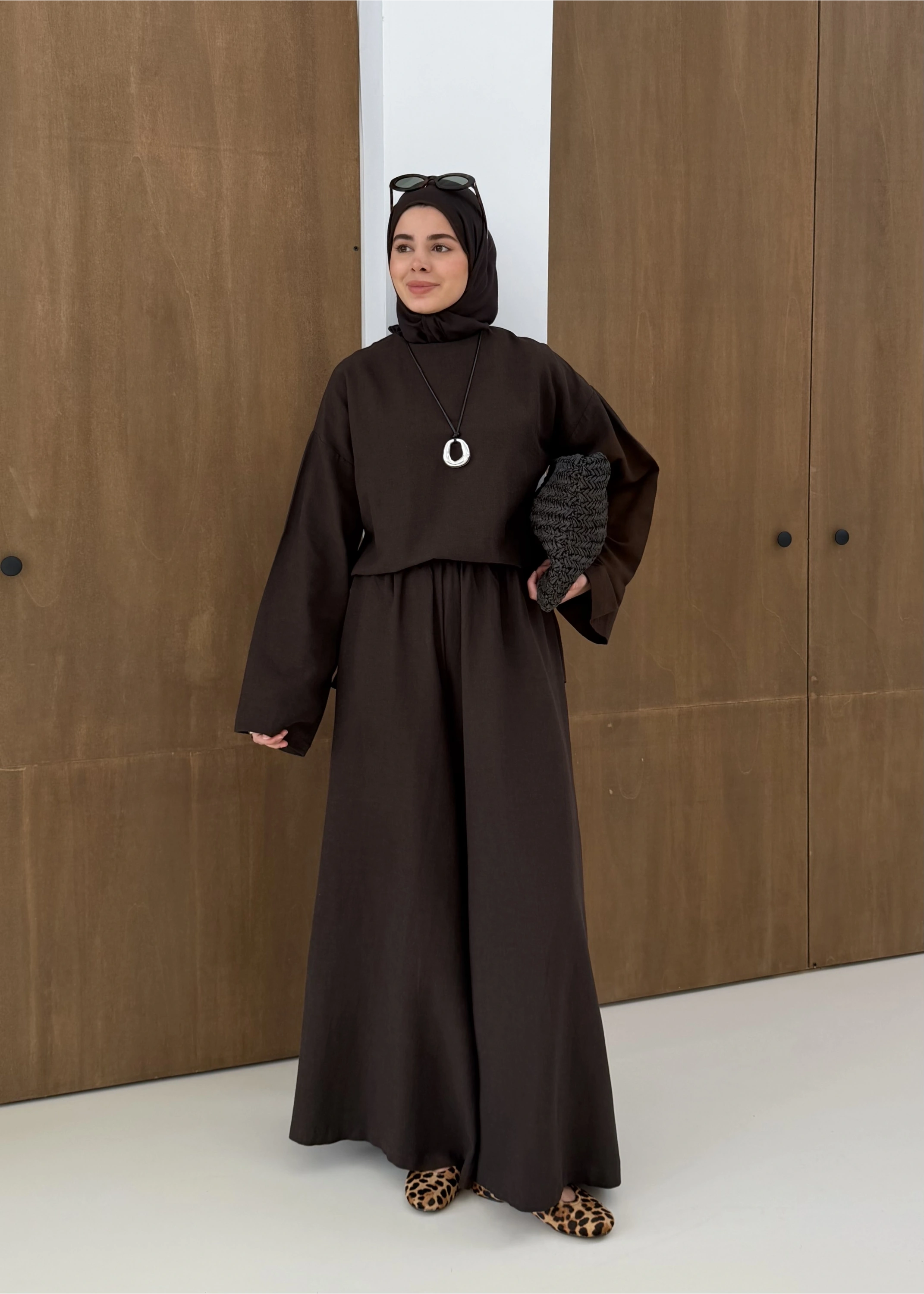 6018 SALAŞ PANTOLON TAKIM kahve