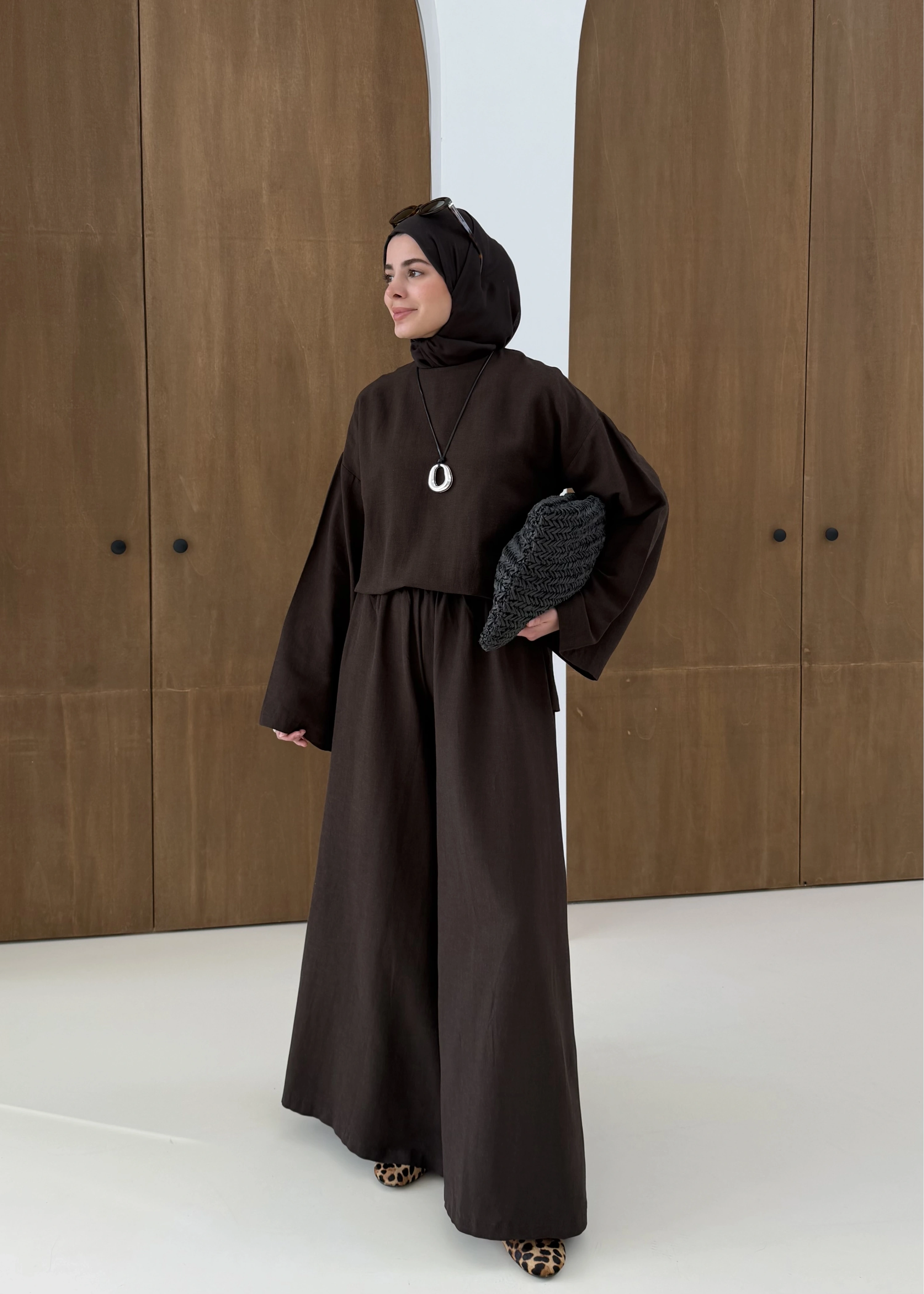 6018 SALAŞ PANTOLON TAKIM kahve