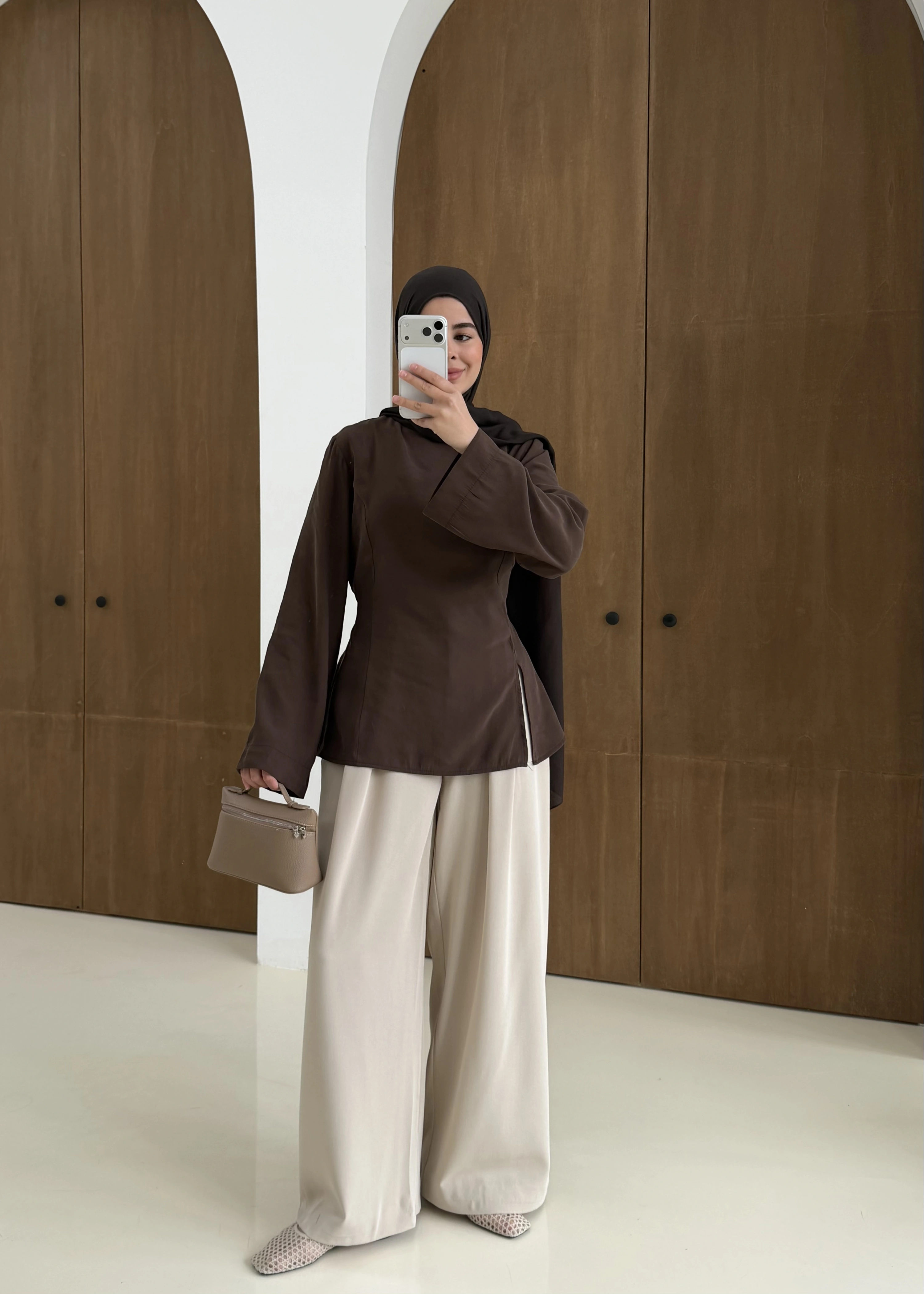 2019 YIRTMAÇLI BLUZ KAHVE