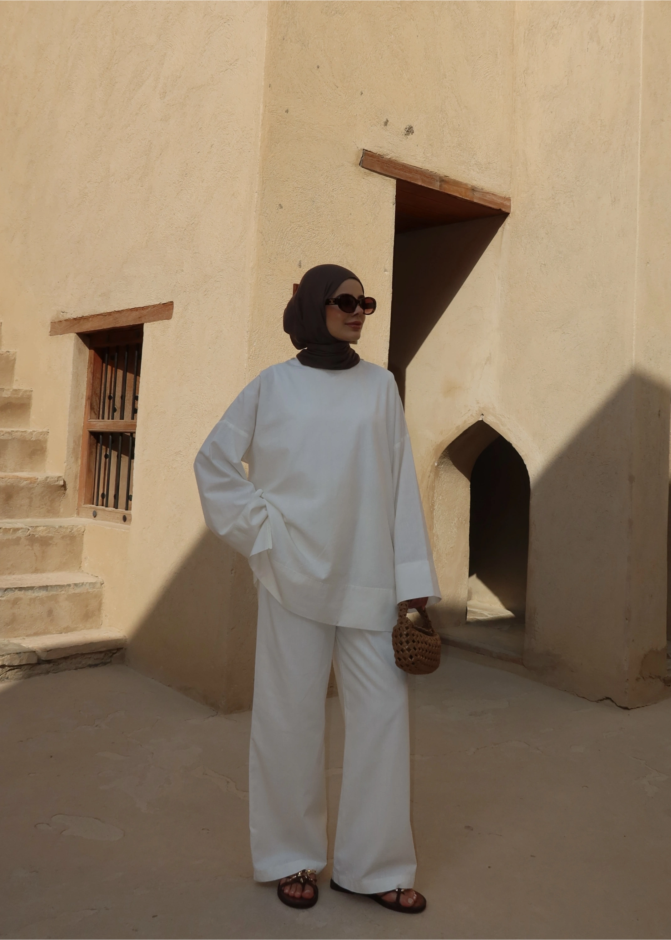 5471 SEYYAR ŞALLI KETEN (tunik )ekru