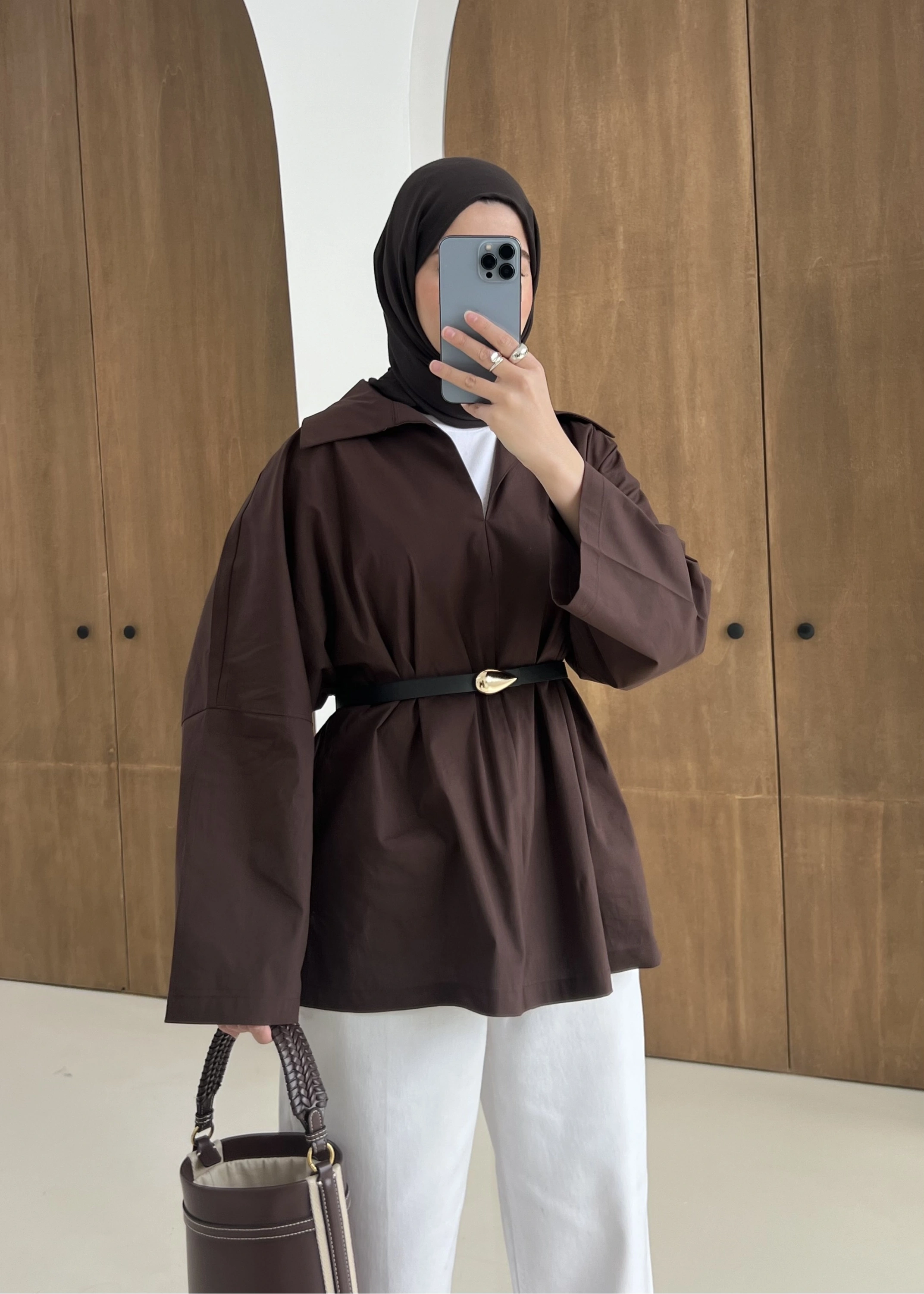 5428 POLO YAKA GÖMLEK KAHVE