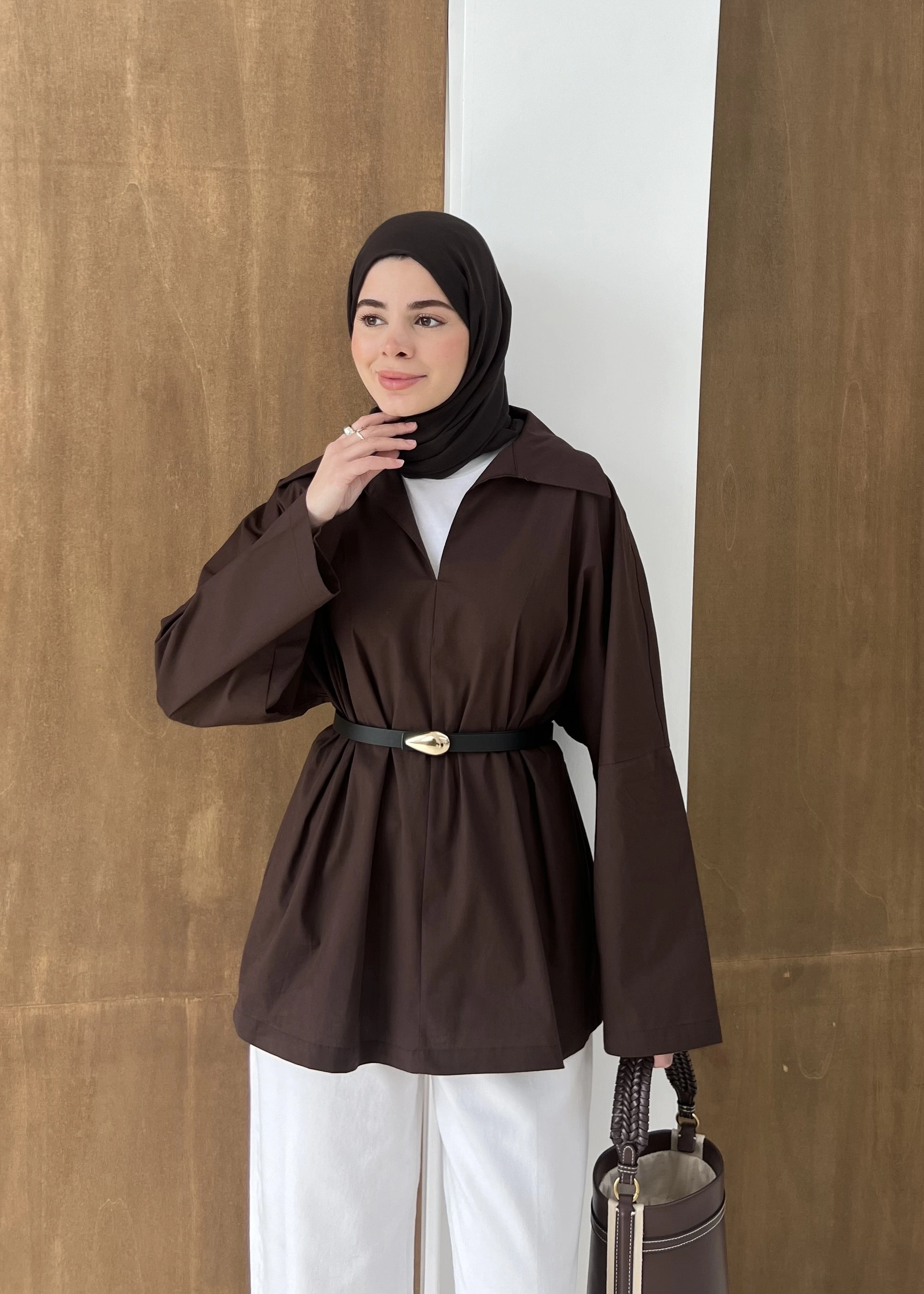 5428 POLO YAKA GÖMLEK KAHVE