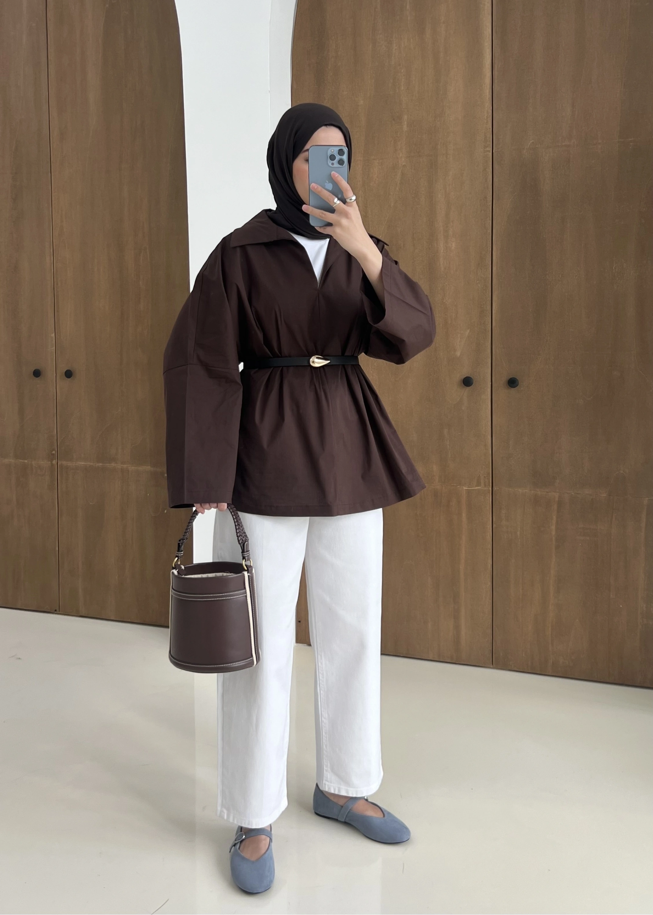 5428 POLO YAKA GÖMLEK KAHVE