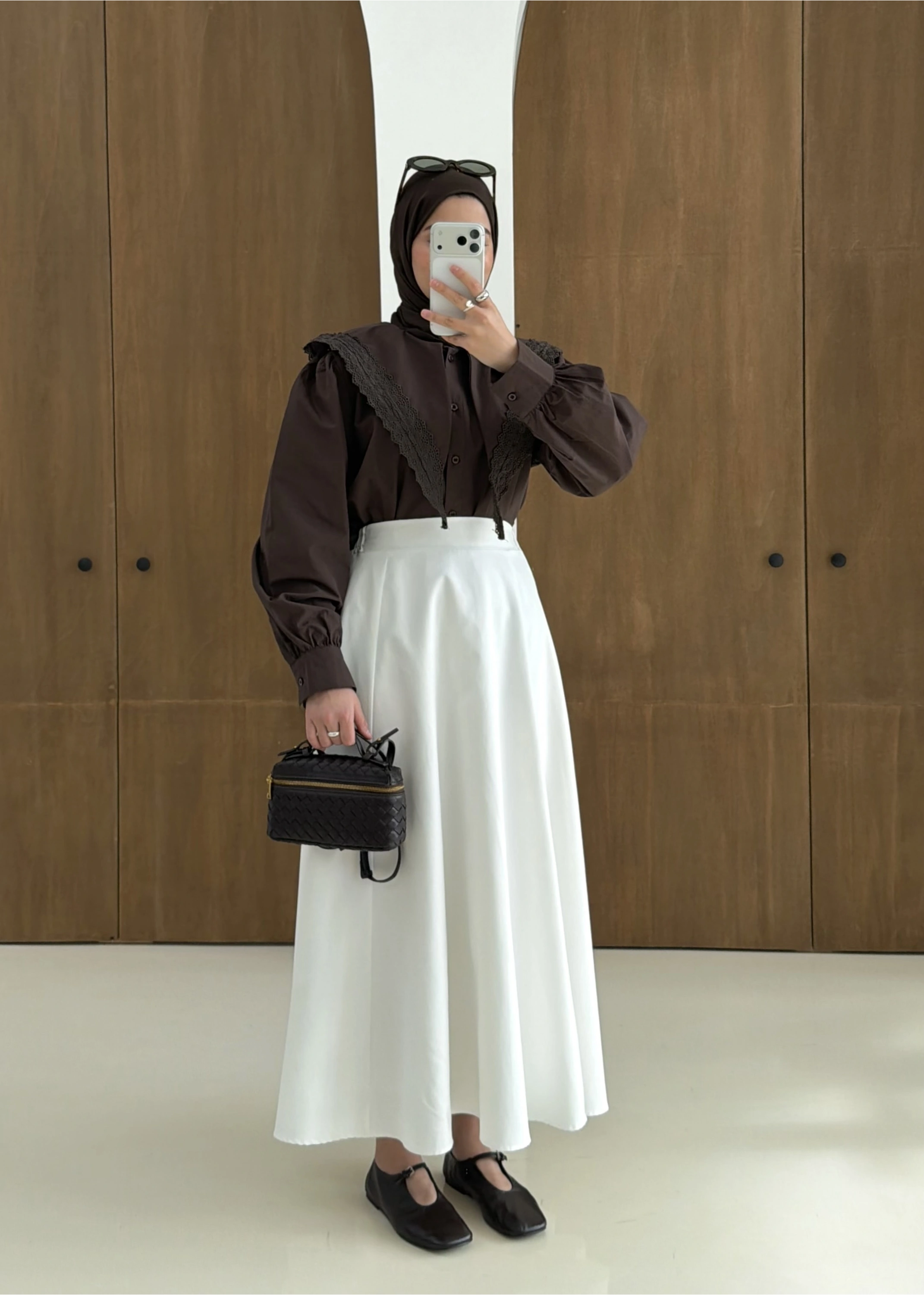 DANTEL DESEN GÖMLEK KAHVE