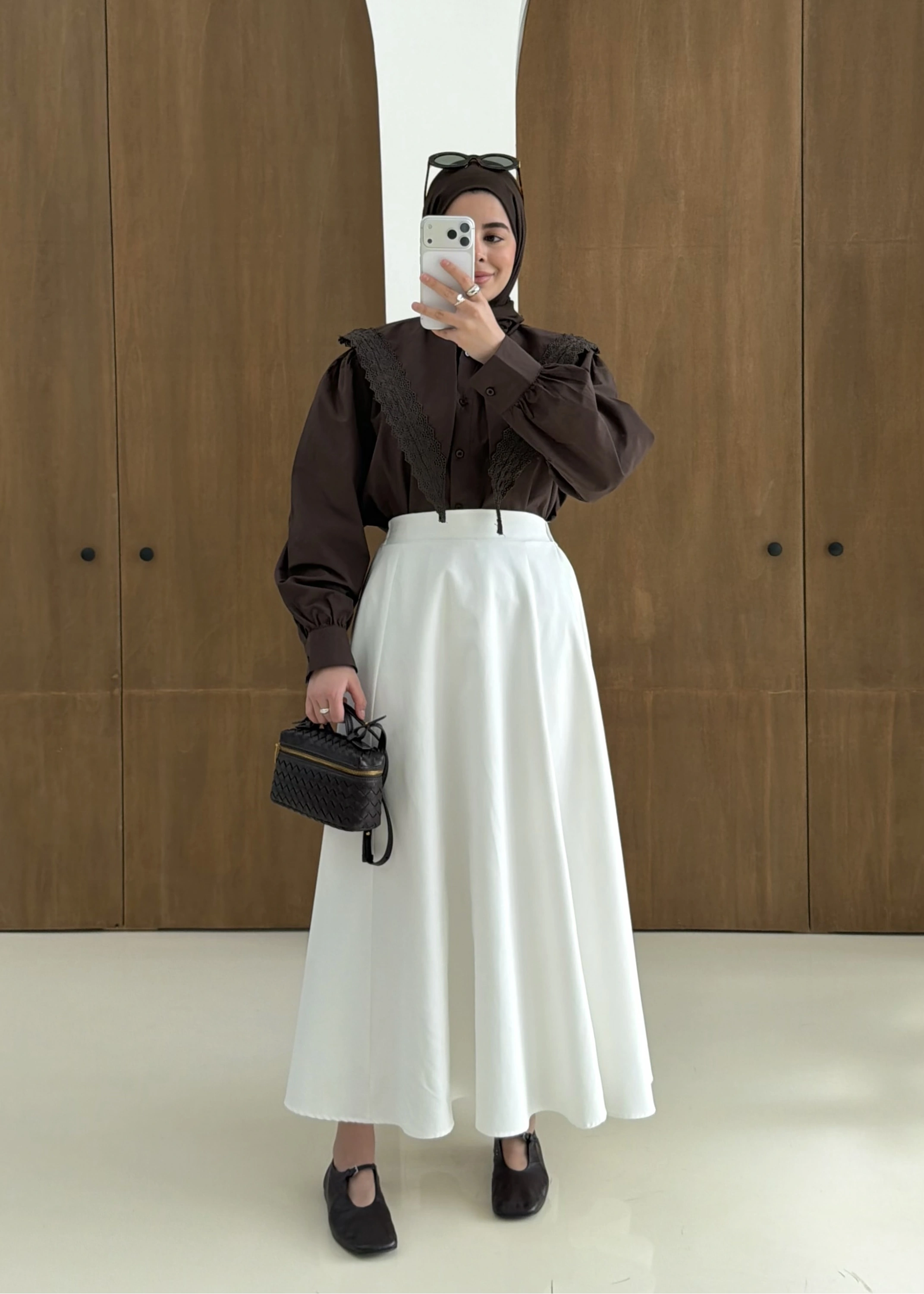 DANTEL DESEN GÖMLEK KAHVE