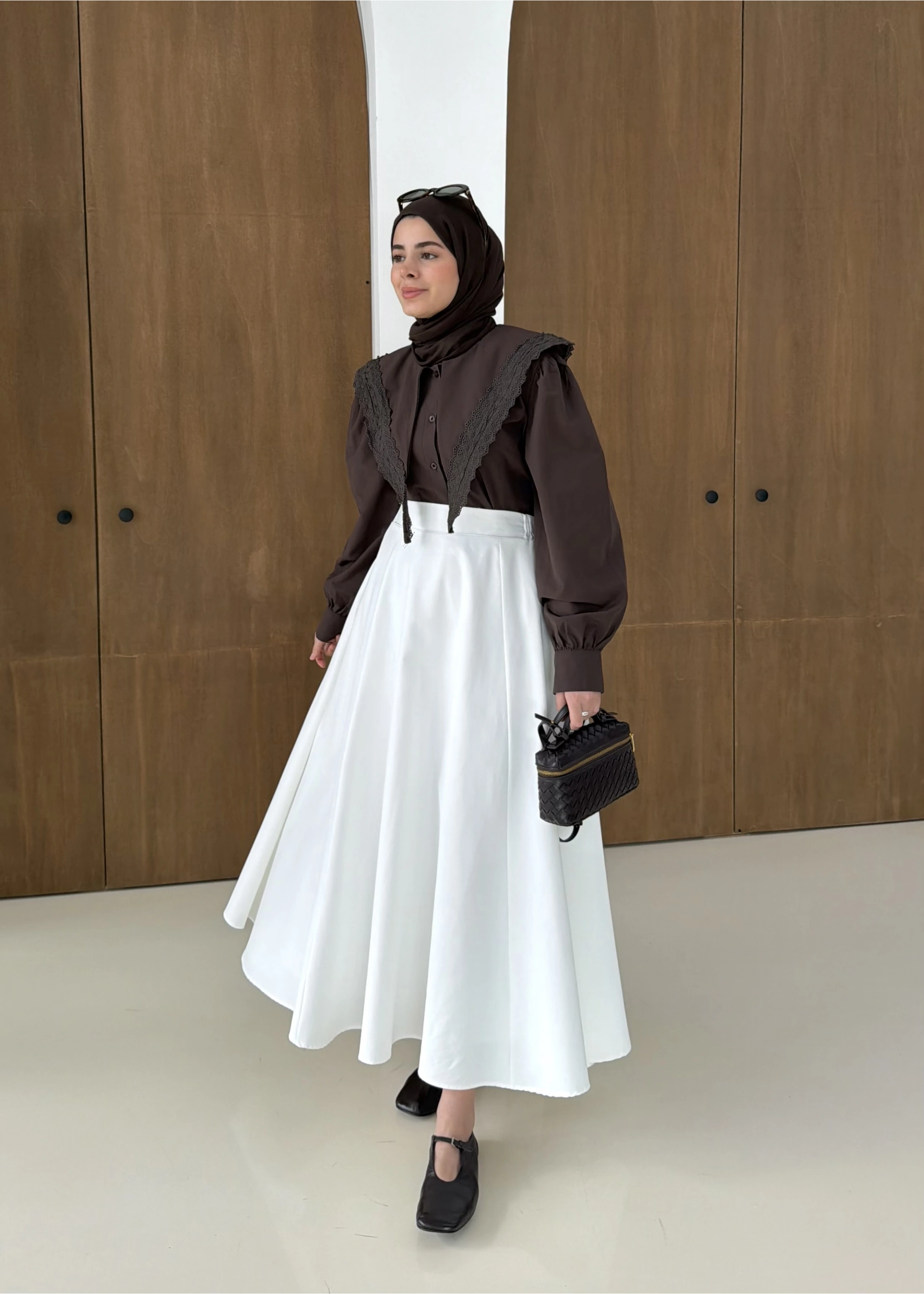 DANTEL DESEN GÖMLEK KAHVE