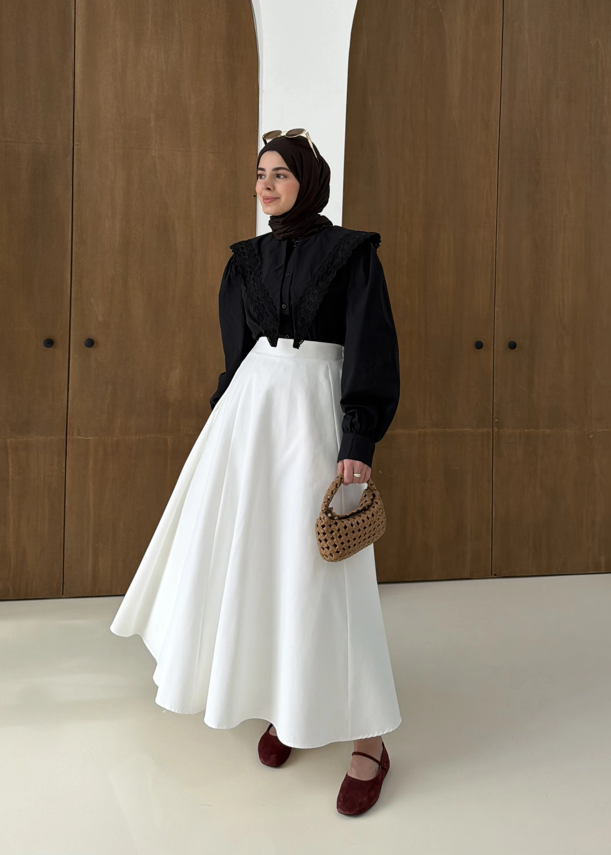 DANTEL DESEN GÖMLEK SİYAH