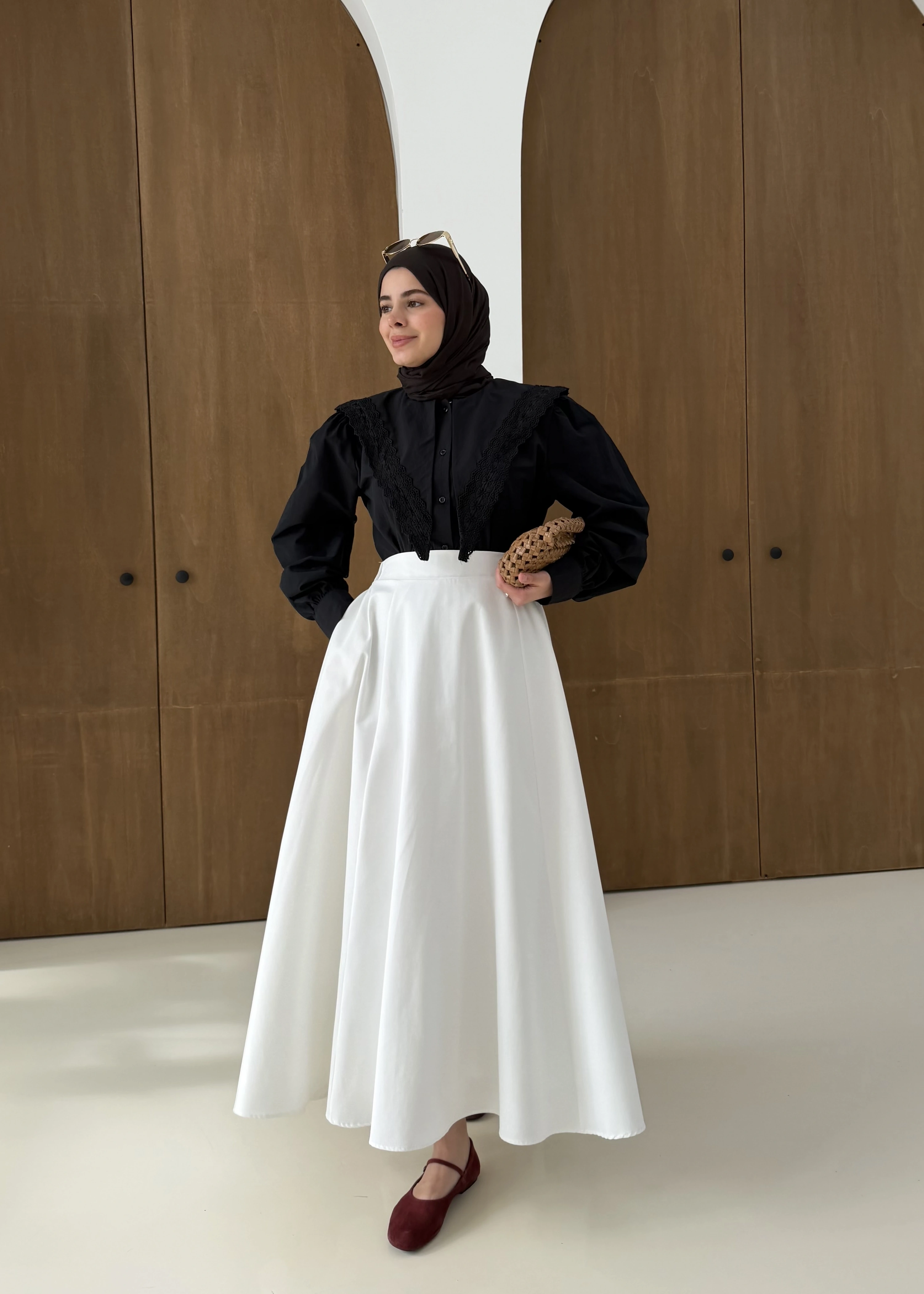 DANTEL DESEN GÖMLEK SİYAH