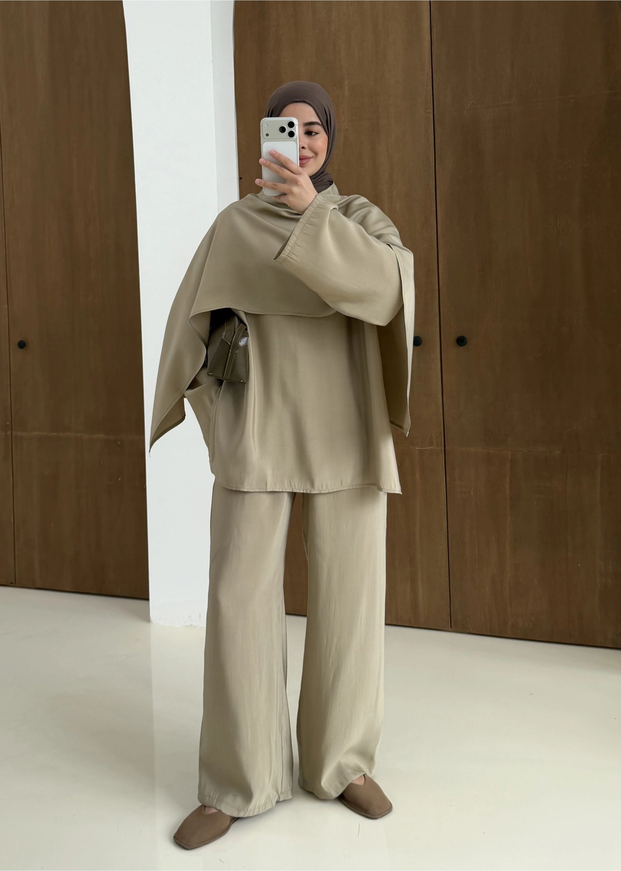 61835 KTC ŞALLI PANTOLON TAKIM yeşil